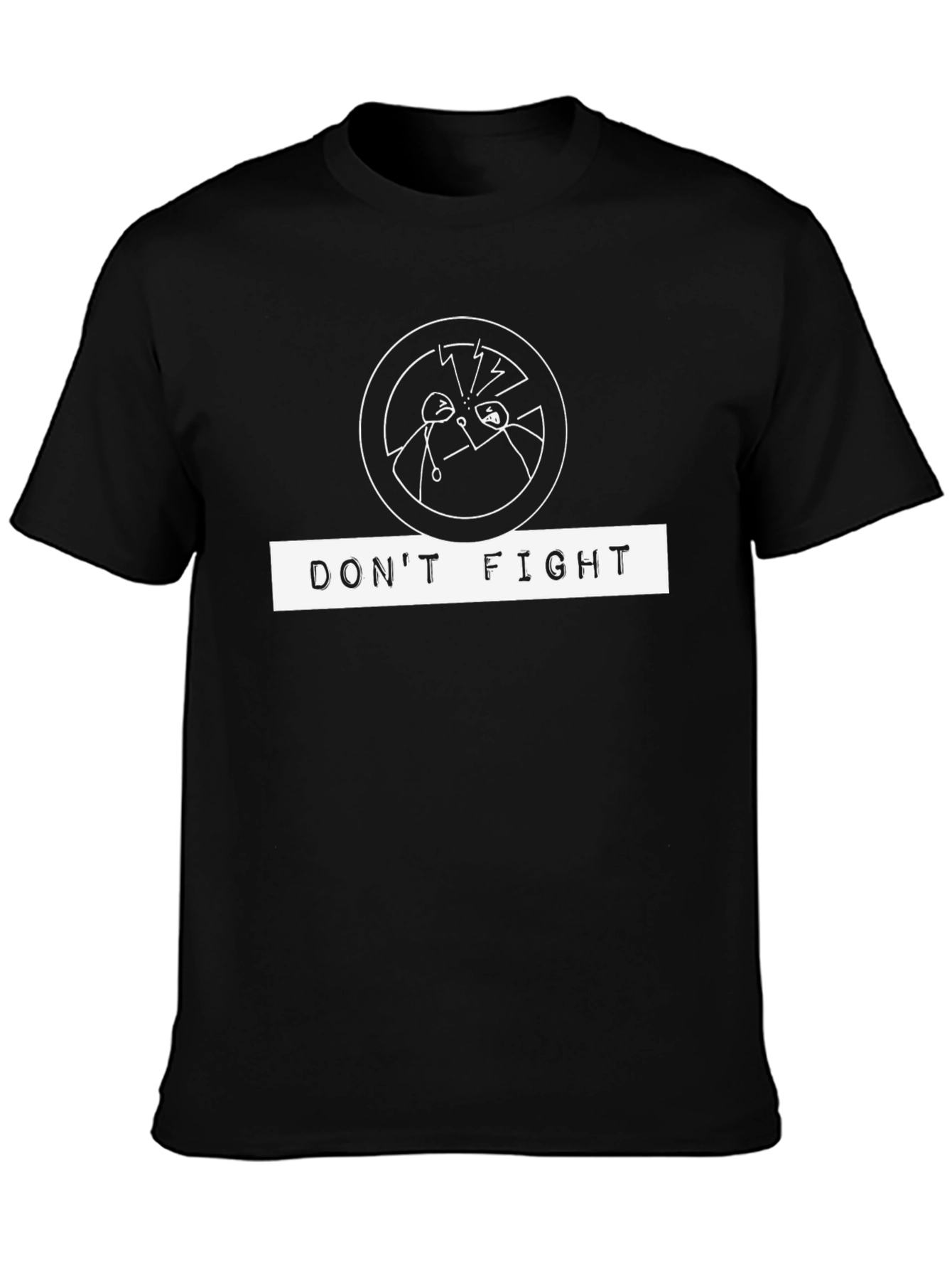 Dont Fight Graphic Tee - Black Crew Neck