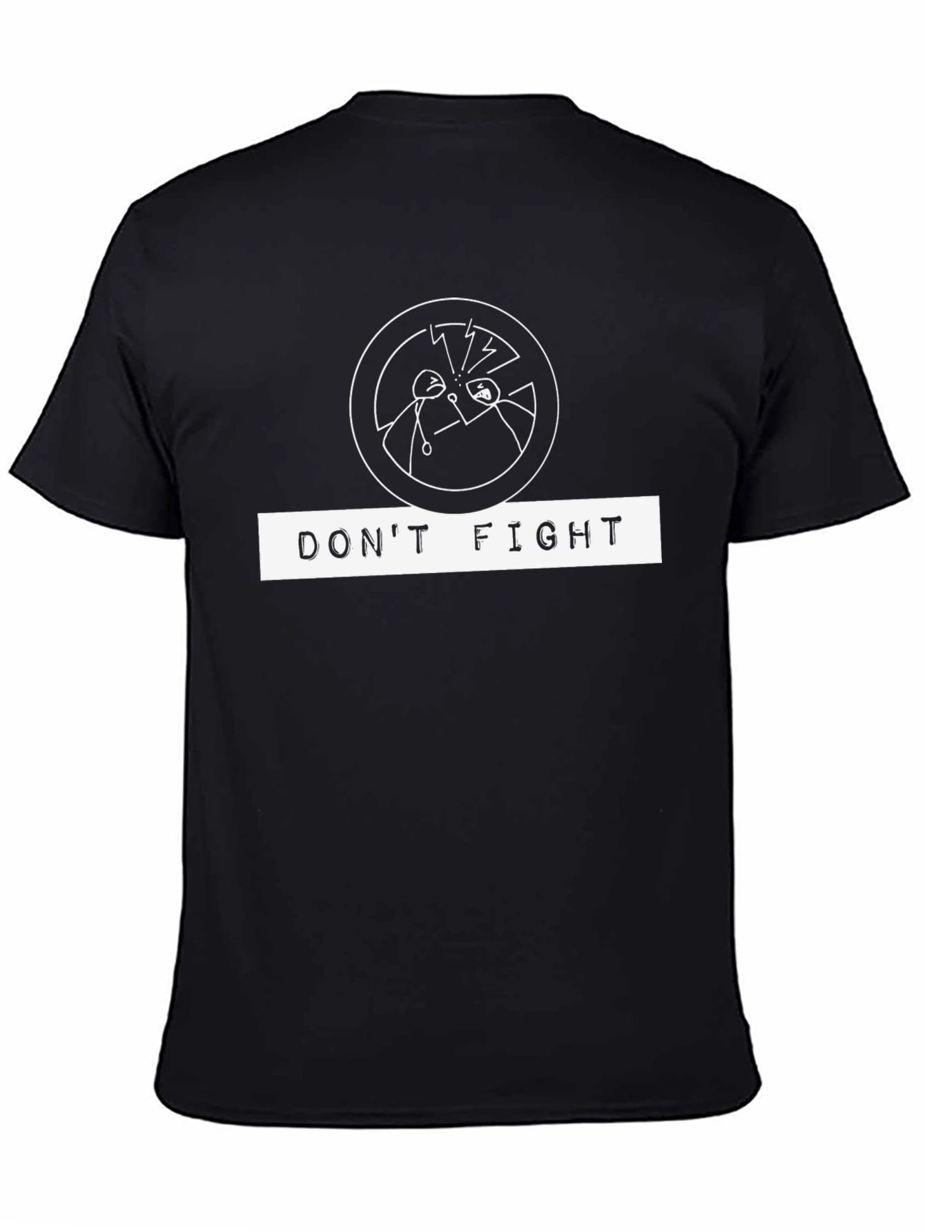 Dont Fight Graphic Tee - Black Crew Neck