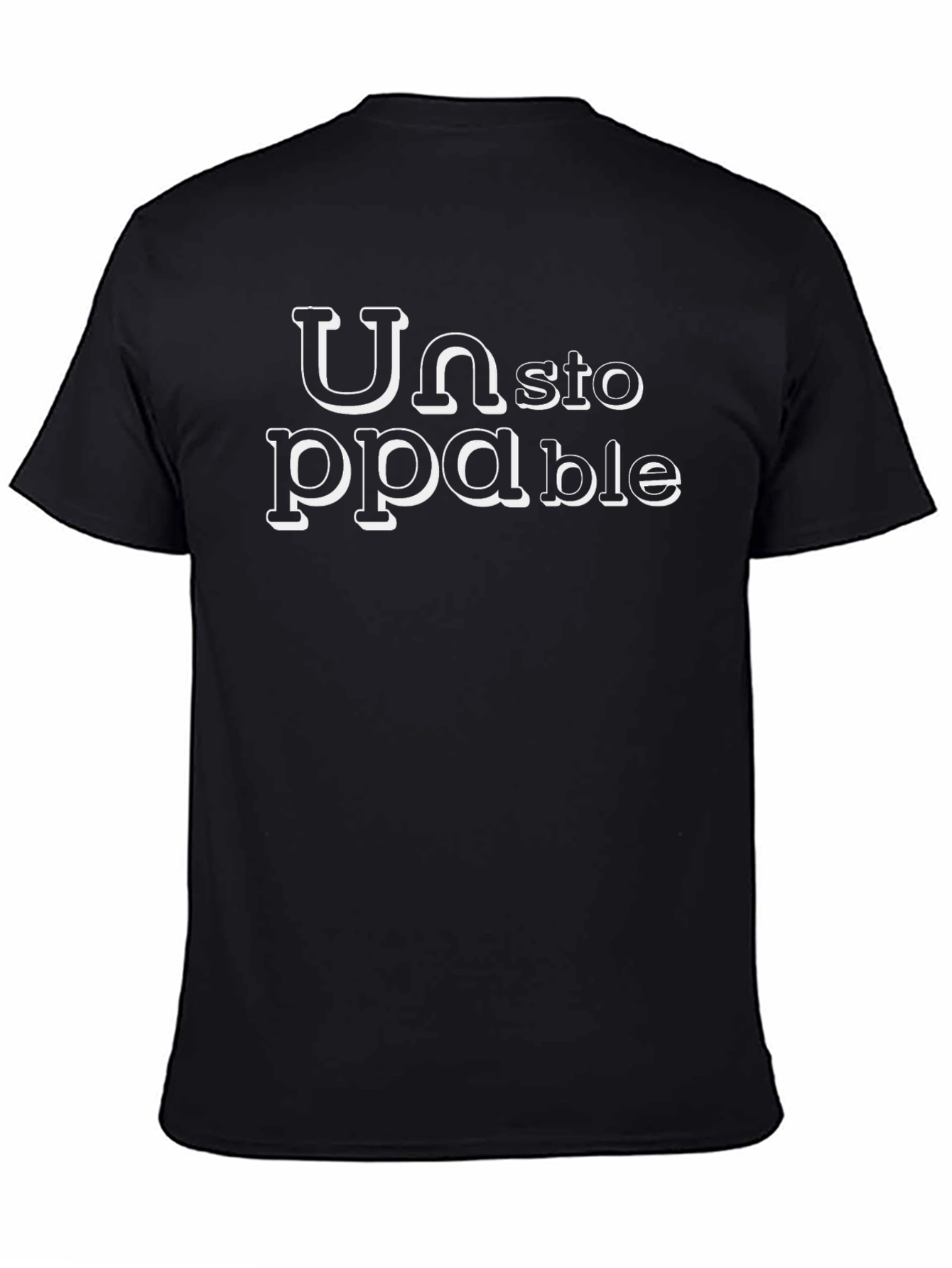 Unstoppable Graphic Tee - Black Cotton Casual Shirt
