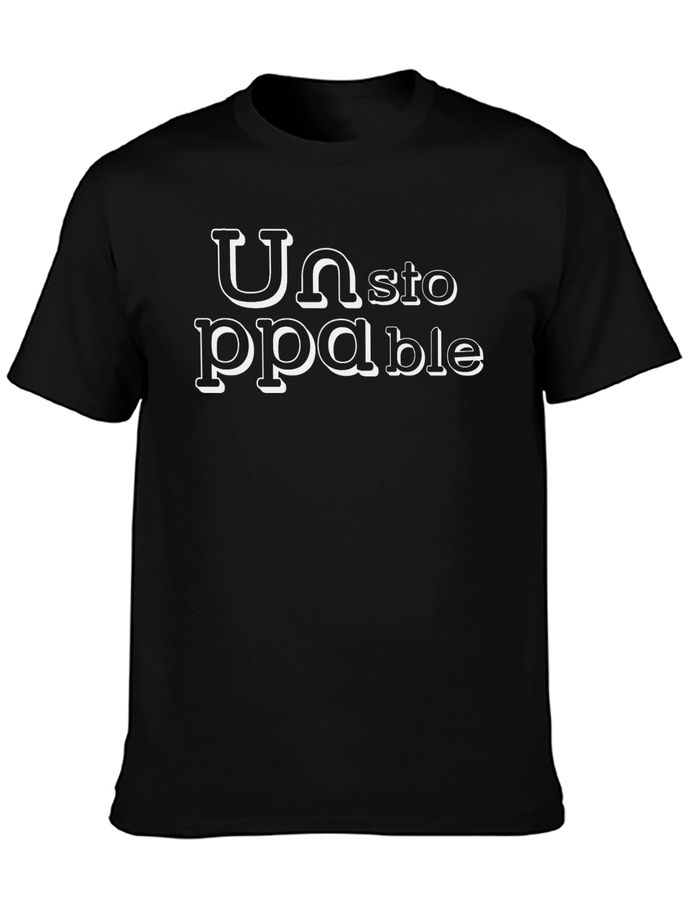 Unstoppable Graphic Tee - Black Cotton Casual Shirt