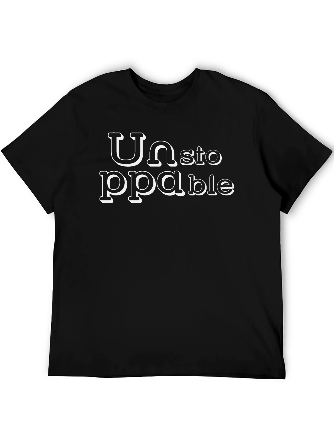 Unstoppable Graphic Tee - Black Cotton Casual Shirt