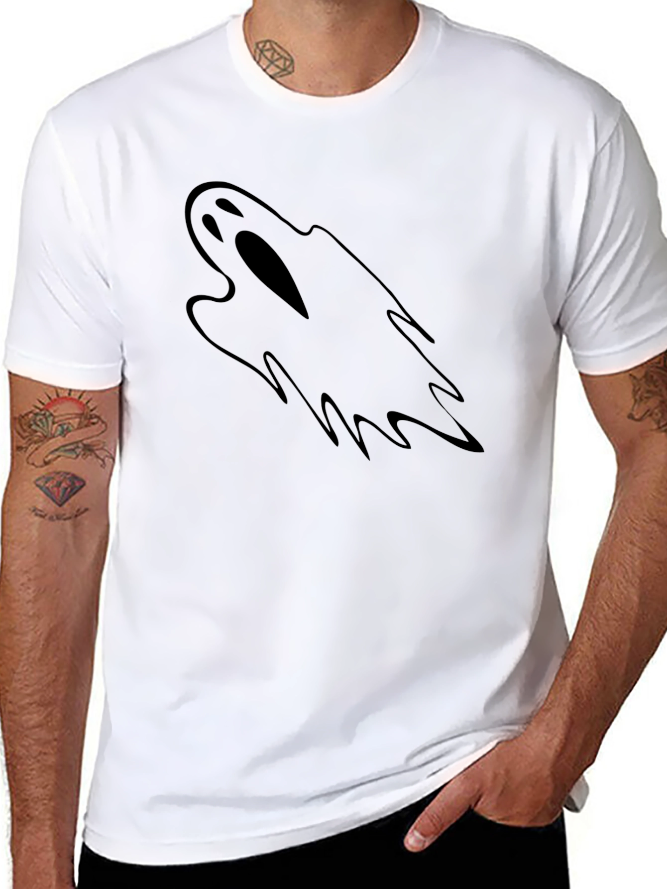 Ghost Graphic Black T-Shirt - Spooky & Stylish