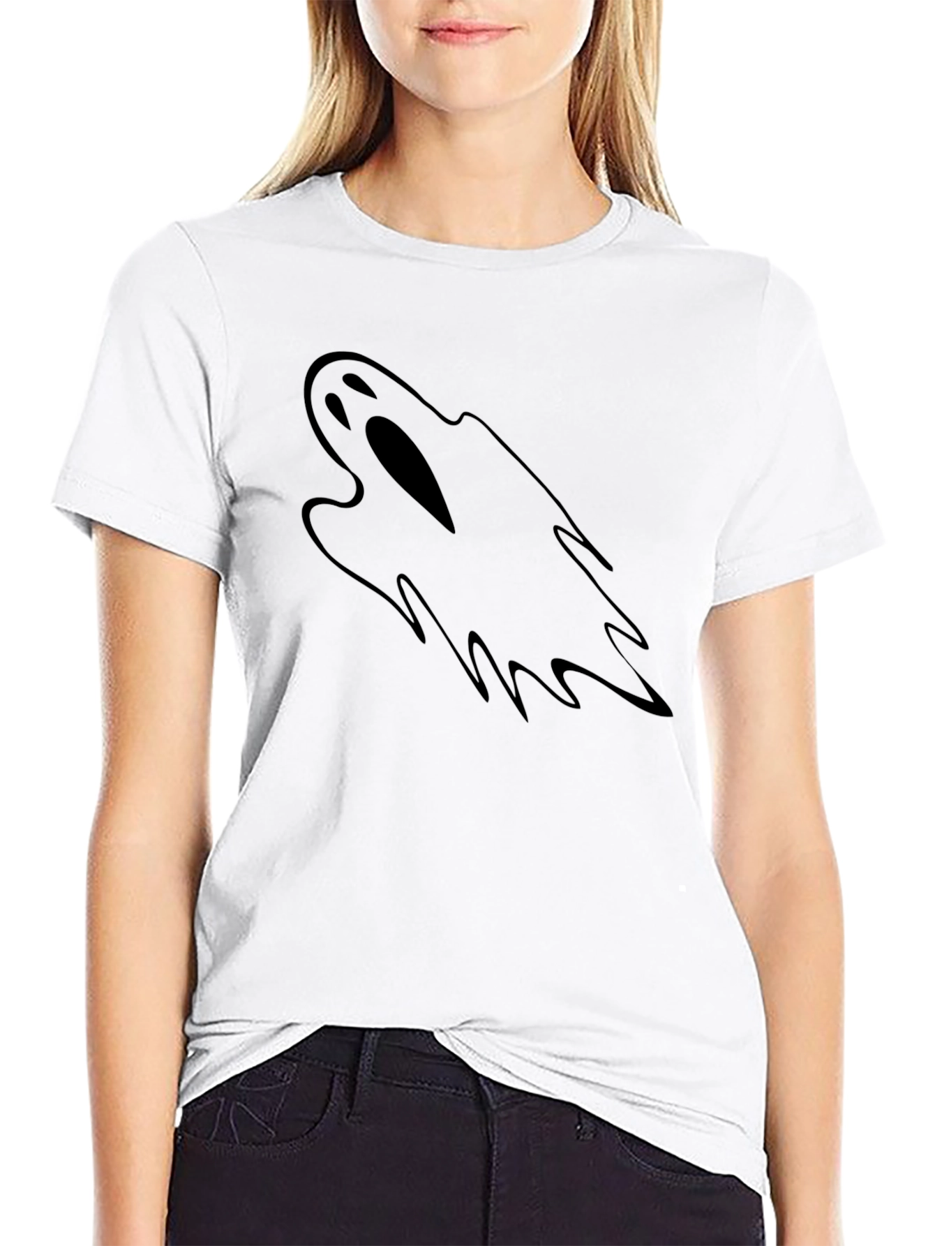 Ghost Graphic Black T-Shirt - Spooky & Stylish