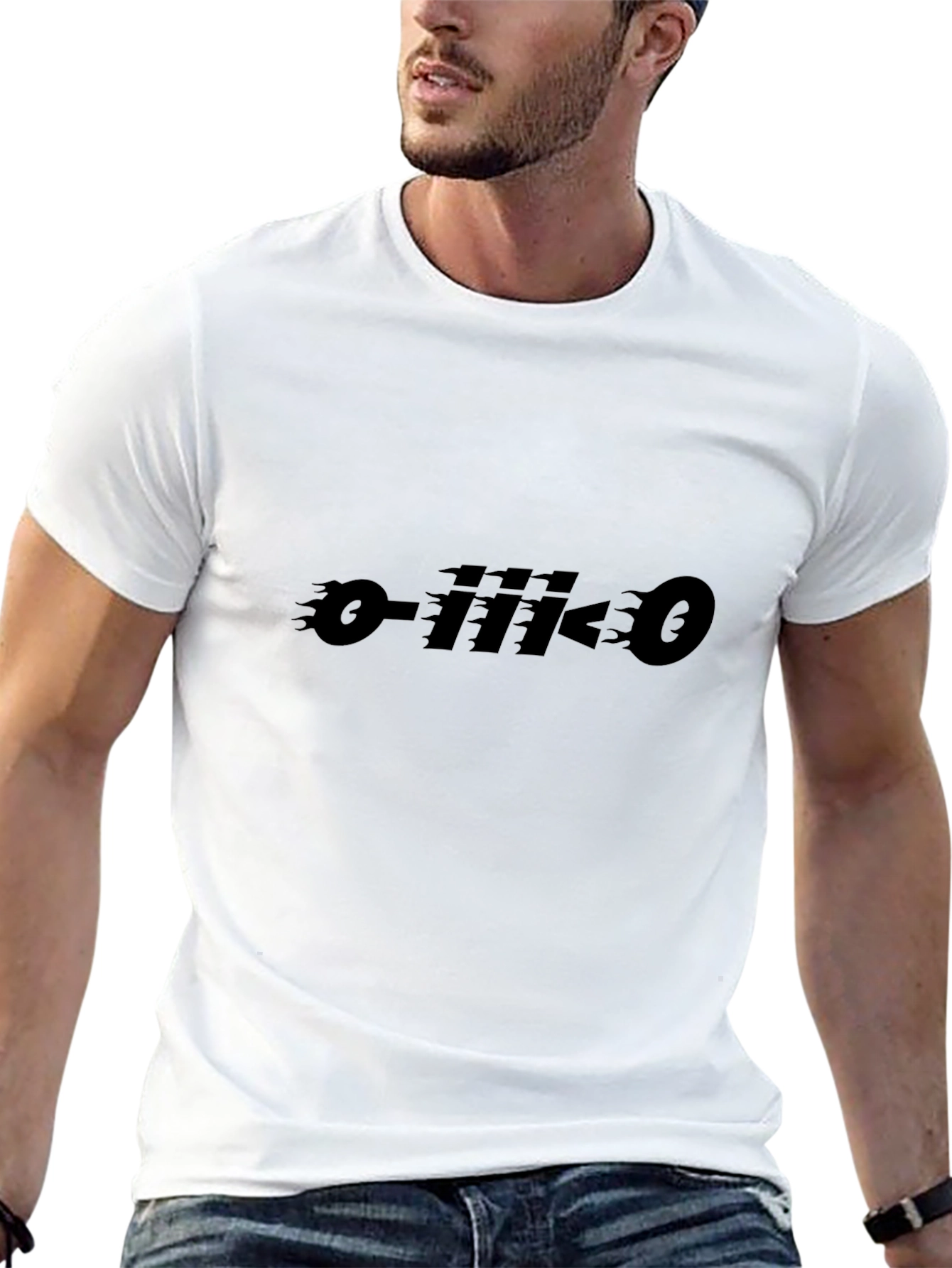 Mens Black Graphic Tee - o-iiii-o Design