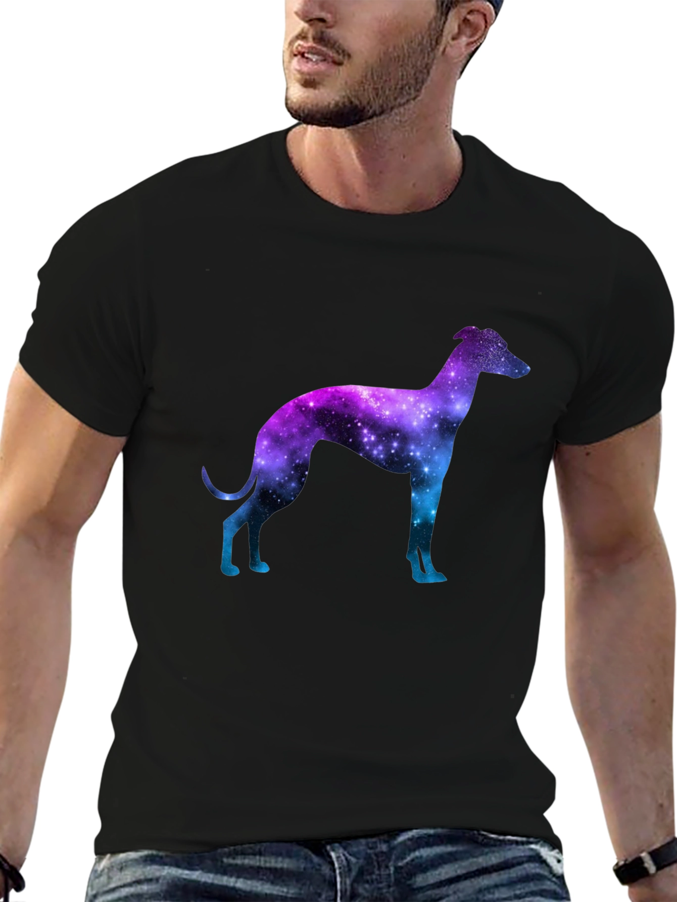 Galaxy Greyhound Graphic Tee - Stylish Unisex T-Shirt
