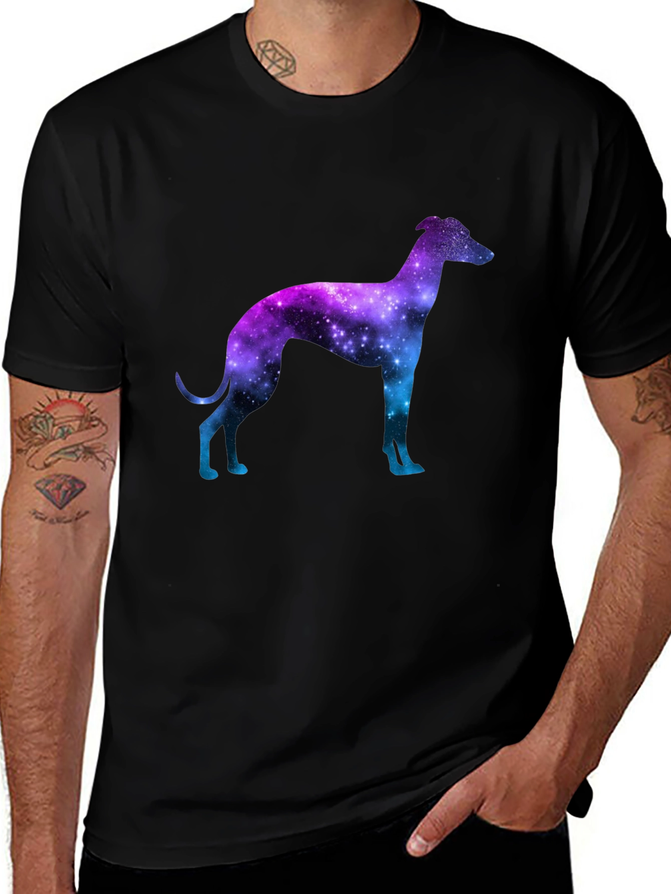Galaxy Greyhound Graphic Tee - Stylish Unisex T-Shirt