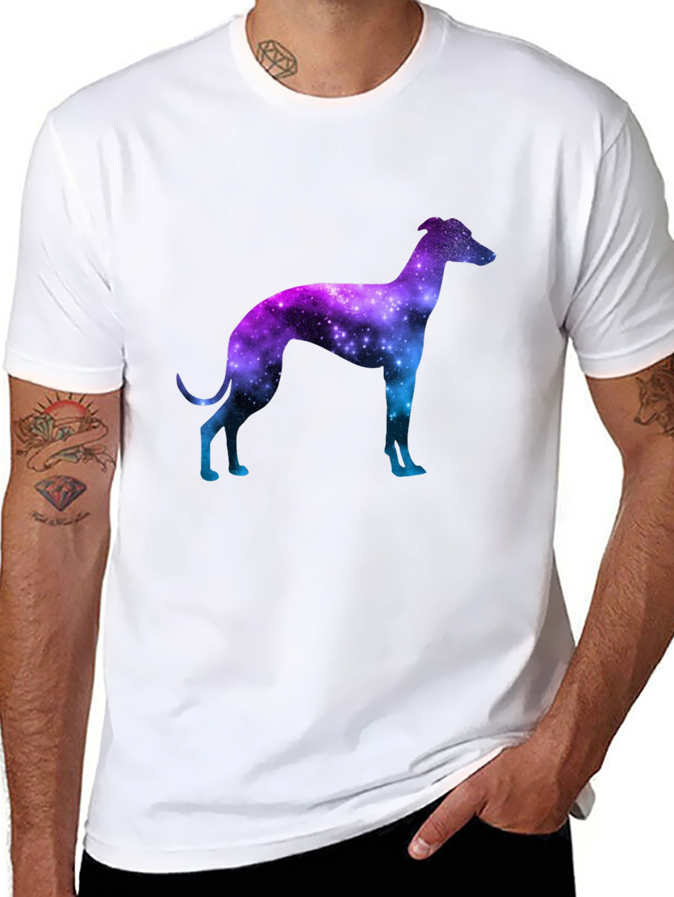 Galaxy Greyhound Graphic Tee - Stylish Unisex T-Shirt