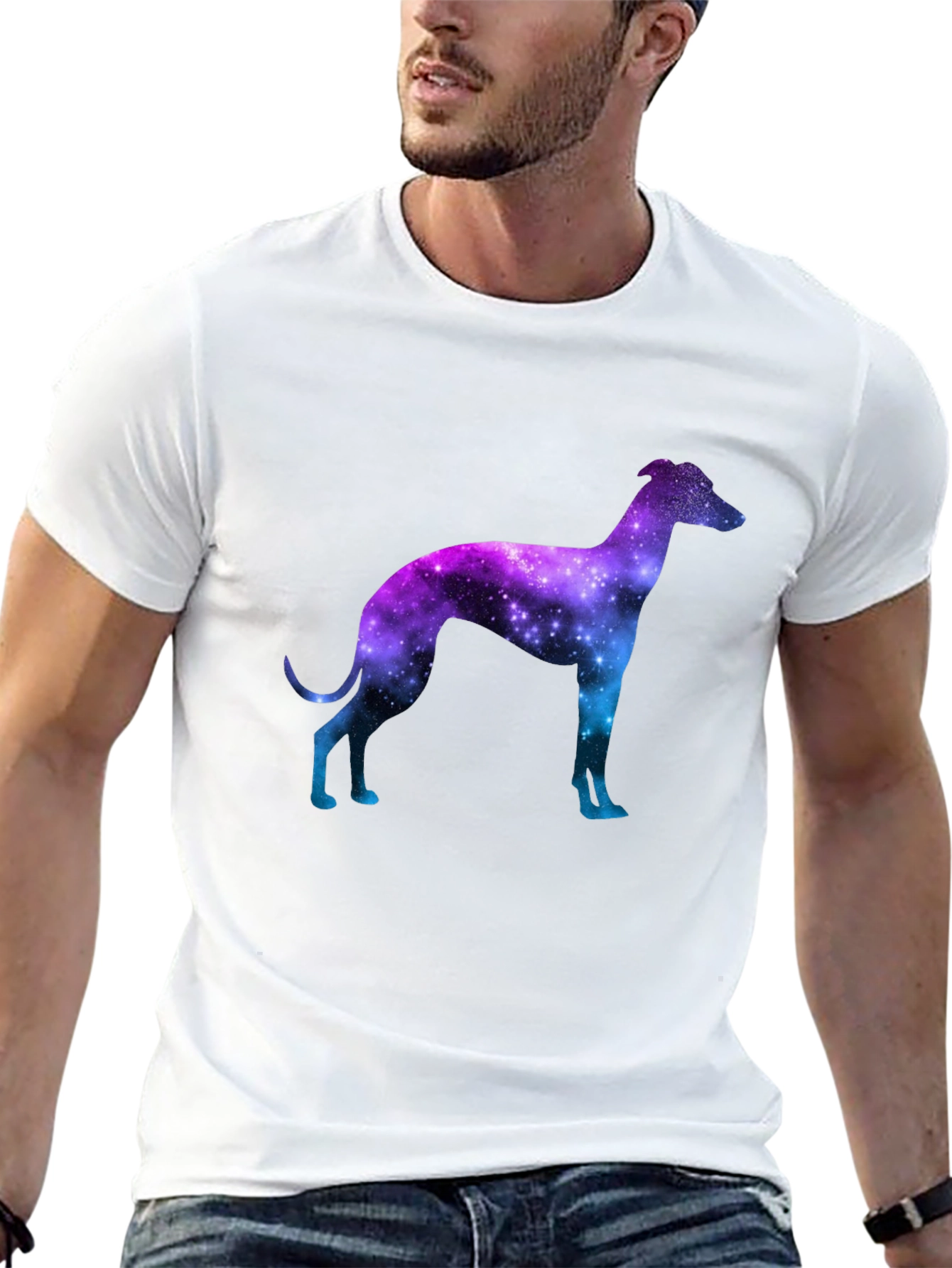 Galaxy Greyhound Graphic Tee - Stylish Unisex T-Shirt