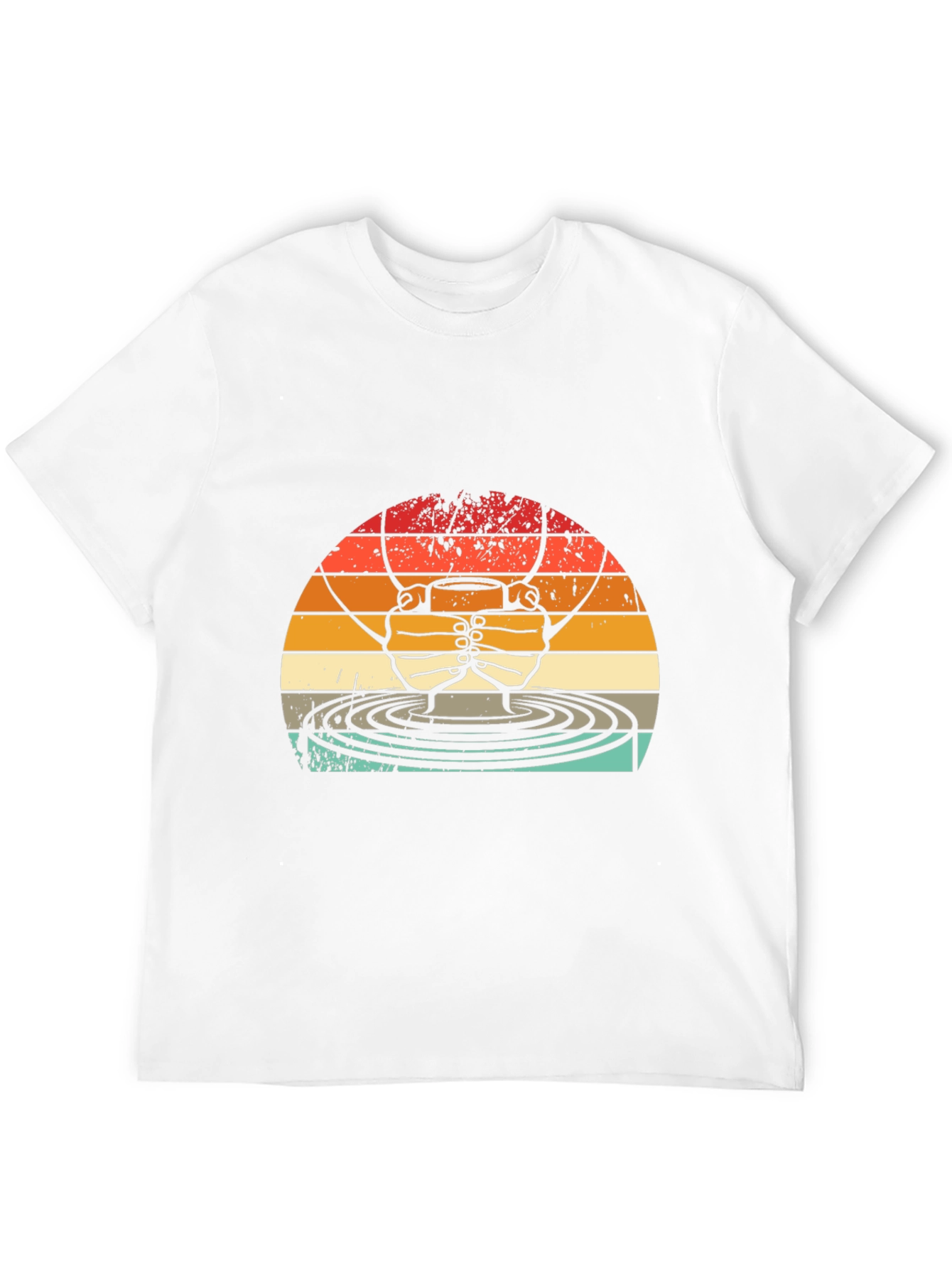 Retro Fisherman T-Shirt - Sunset Casting Design