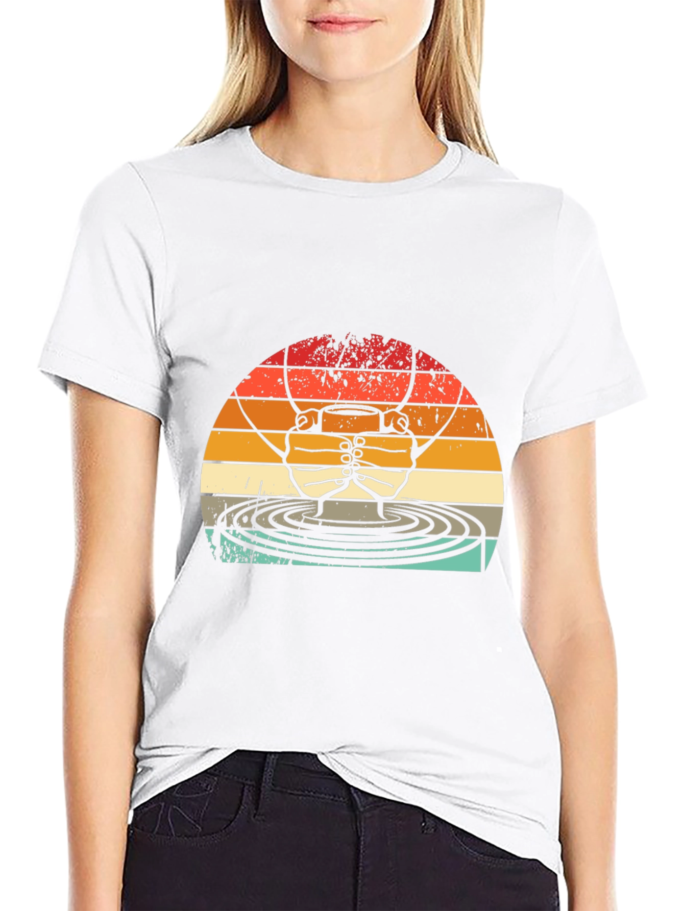 Retro Fisherman T-Shirt - Sunset Casting Design