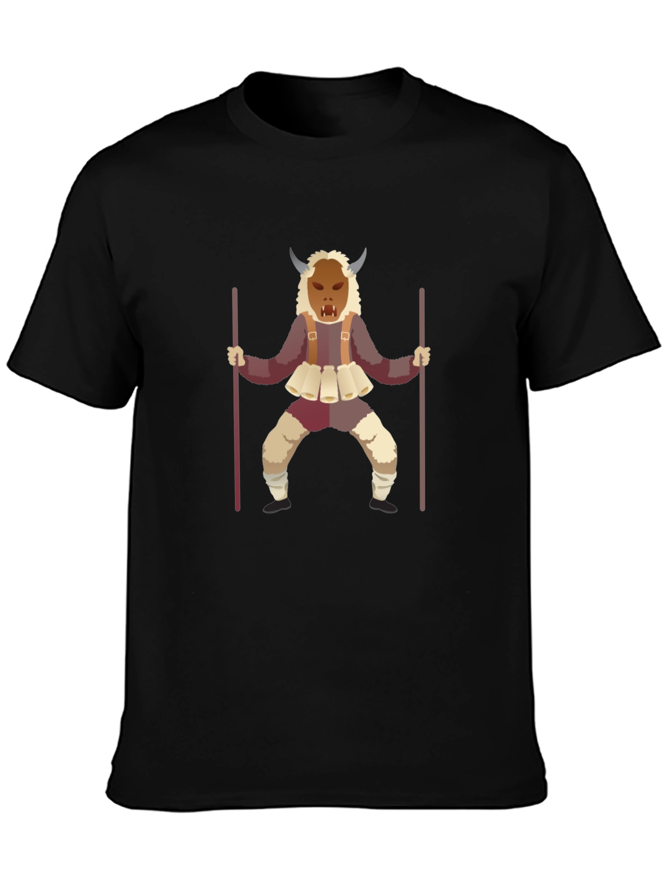 Kukeri Mask T-Shirt - Bulgarian Folklore Design