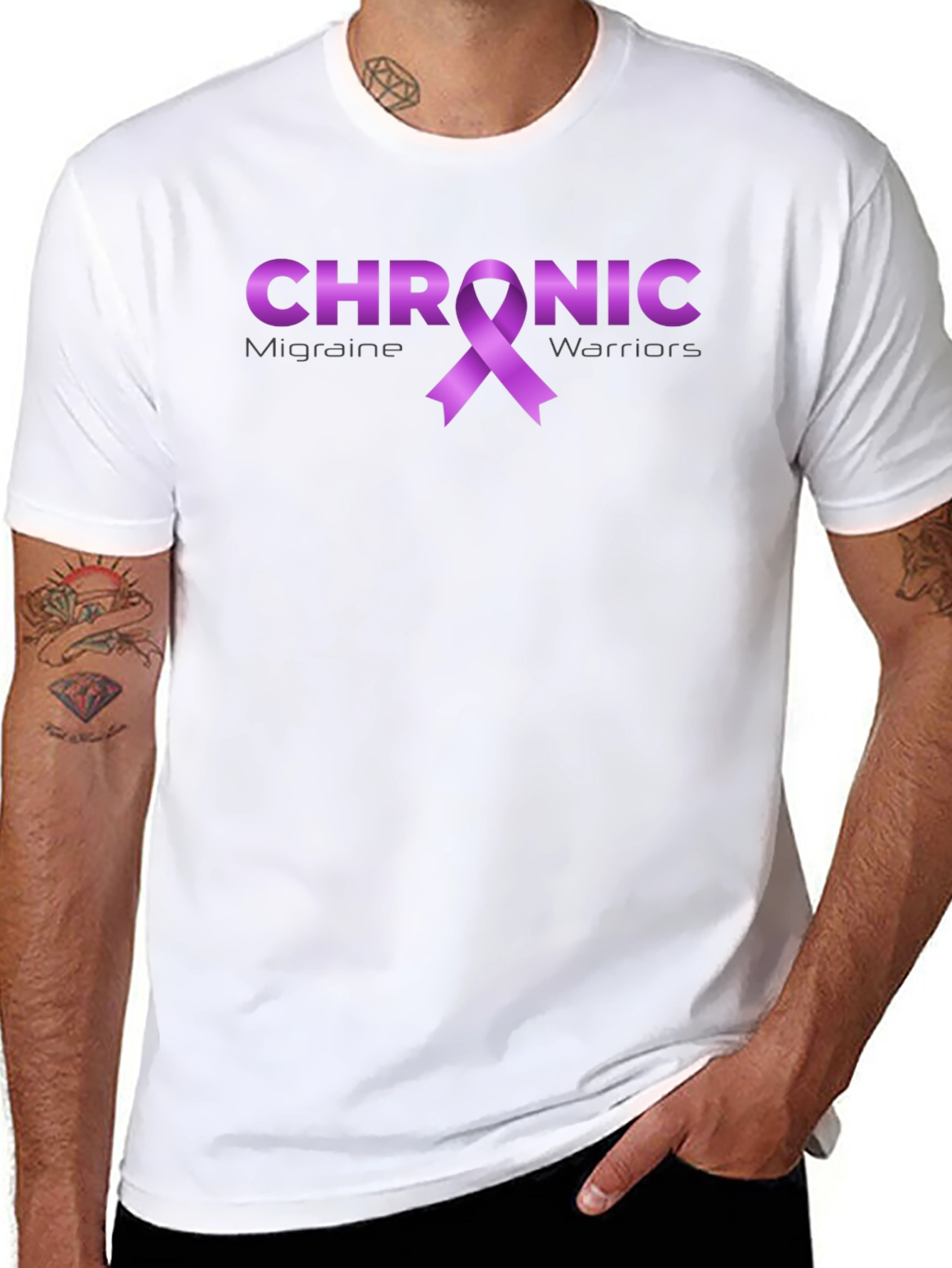 Chronic Migraine Awareness T-Shirt - Purple Ribbon