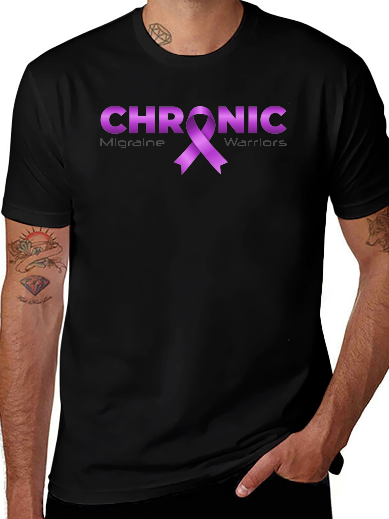 Chronic Migraine Awareness T-Shirt - Purple Ribbon
