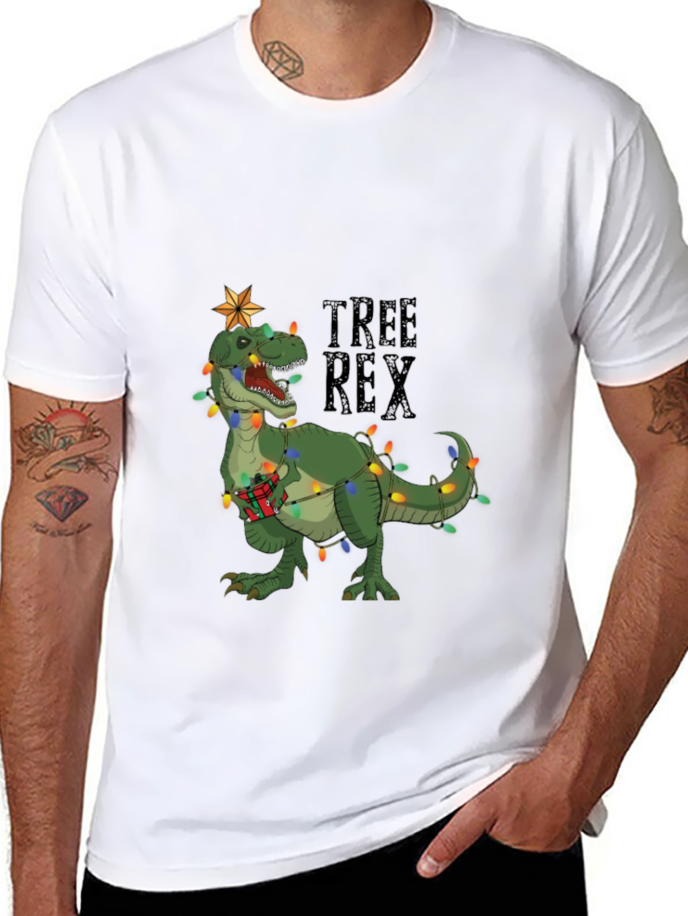 Tree Rex T-Shirt Funny Dinosaur Christmas Tee