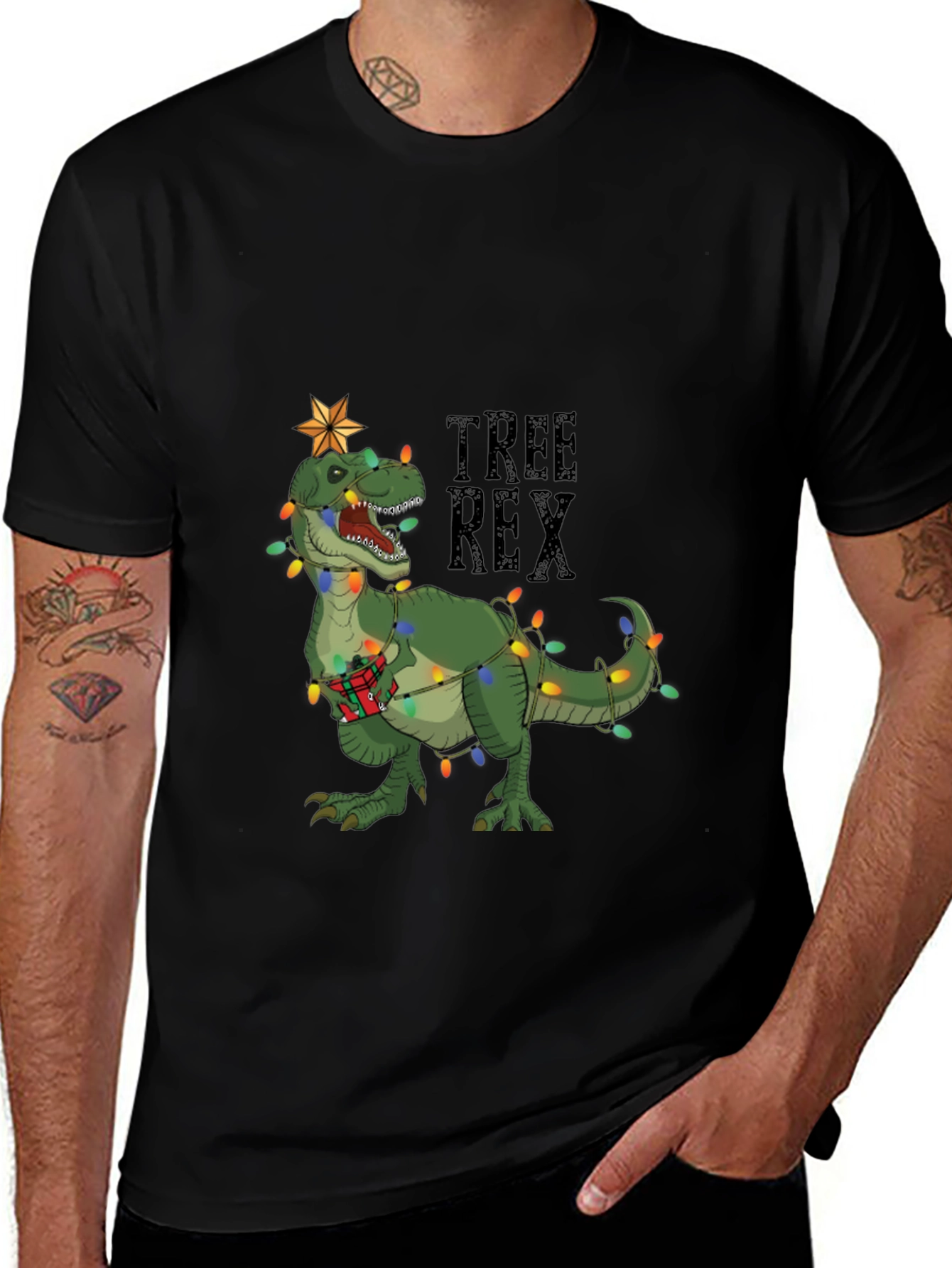 Tree Rex T-Shirt Funny Dinosaur Christmas Tee