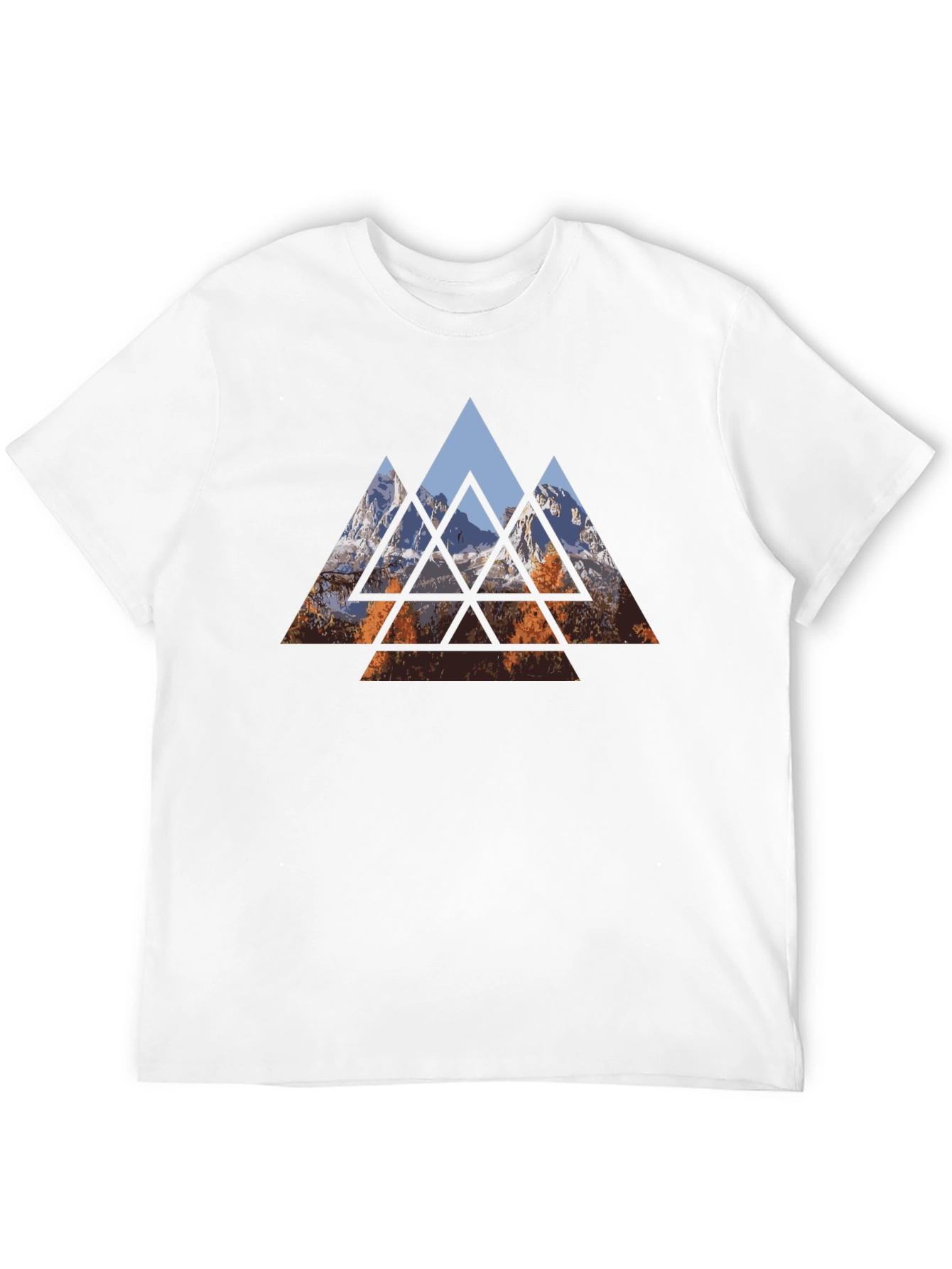 Geometric Mountain Graphic Tee - Stylish Menswear
