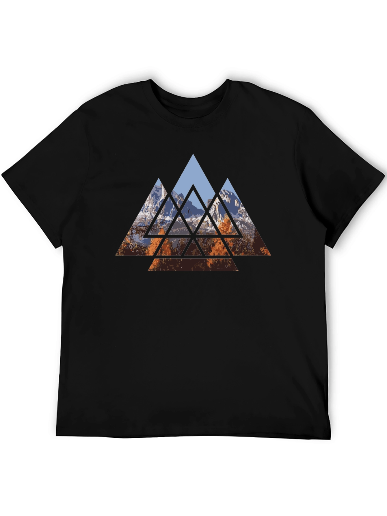 Geometric Mountain Graphic Tee - Stylish Menswear