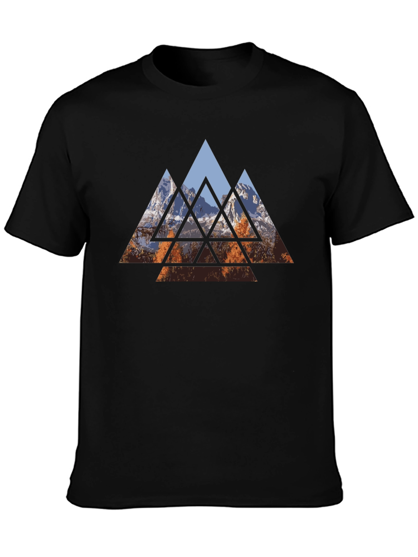 Geometric Mountain Graphic Tee - Stylish Menswear