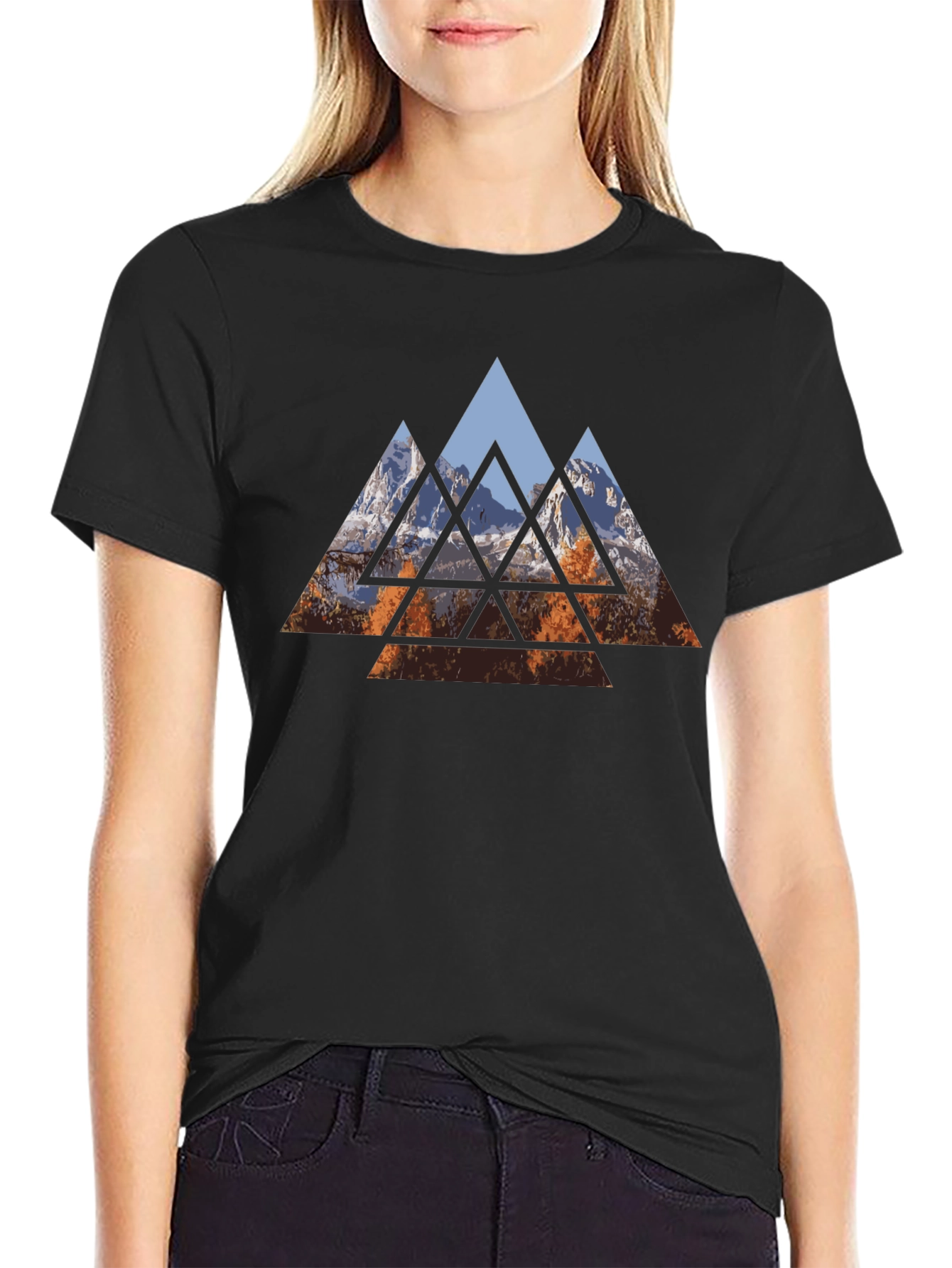 Geometric Mountain Graphic Tee - Stylish Menswear