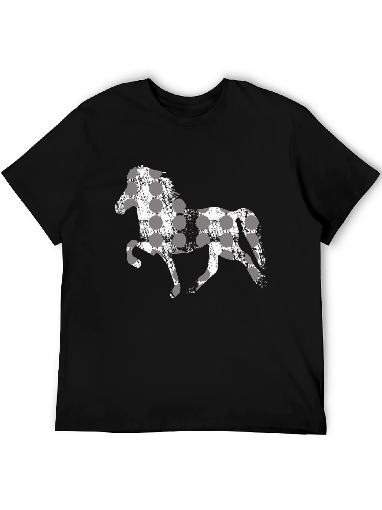 Horse Silhouette Mens Black T-Shirt