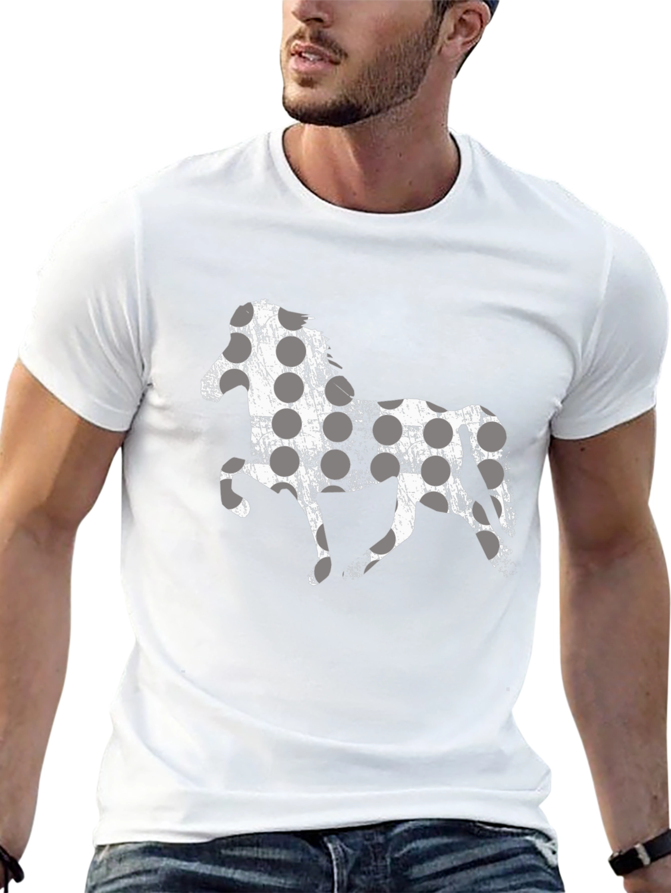 Horse Silhouette Mens Black T-Shirt