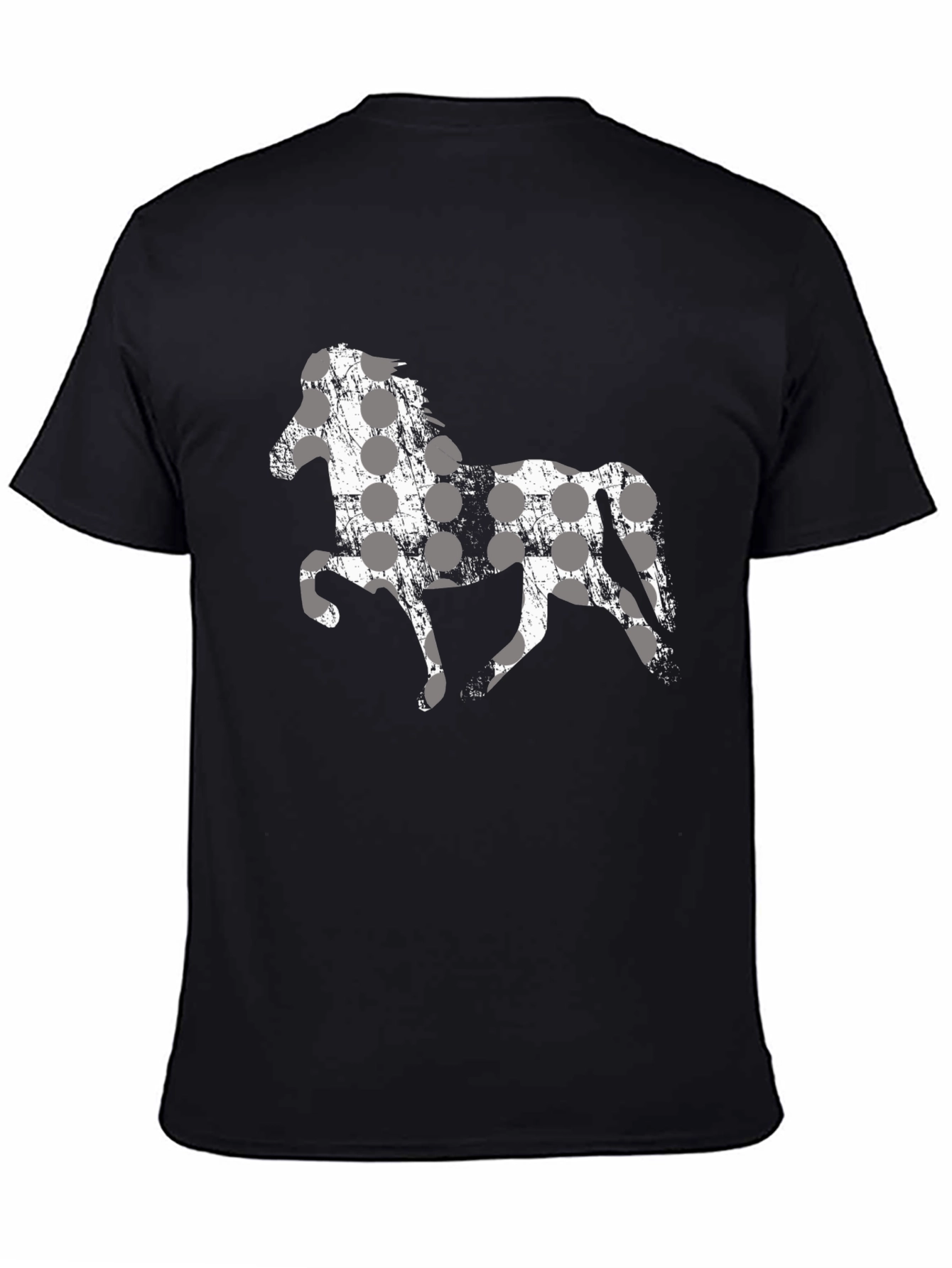 Horse Silhouette Mens Black T-Shirt