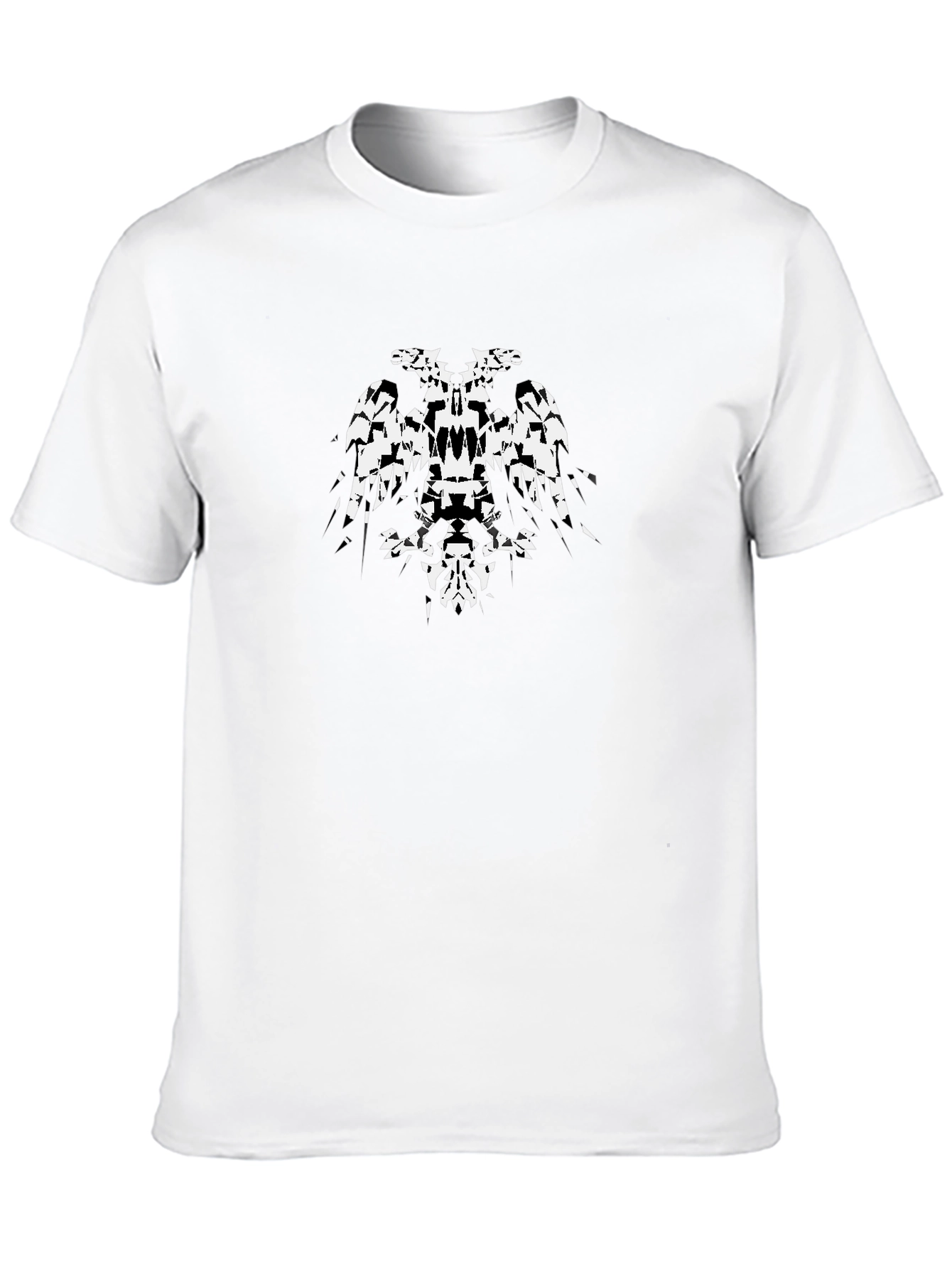 Abstract Black T-Shirt with 2-Headed Eagle