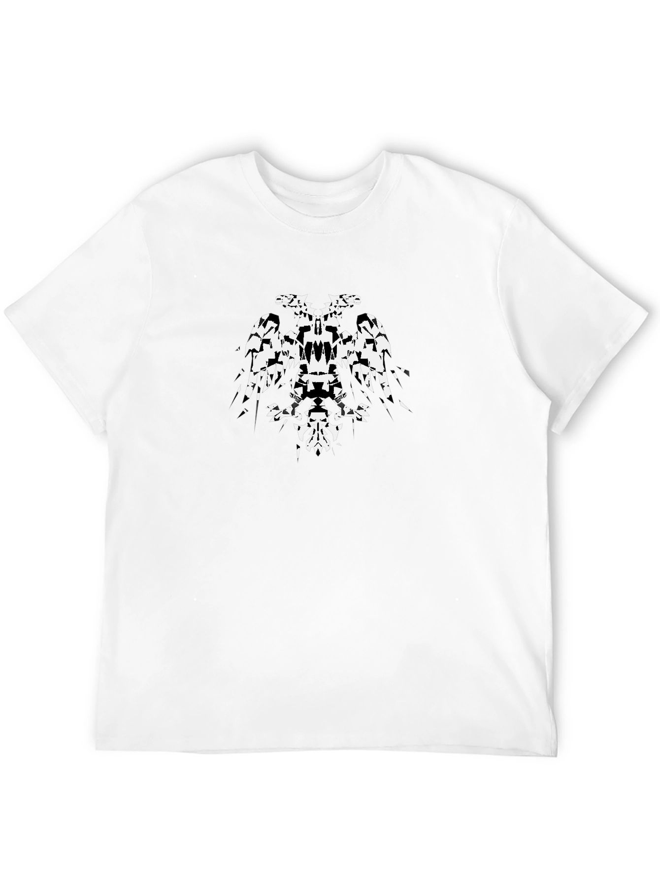 Abstract Black T-Shirt with 2-Headed Eagle