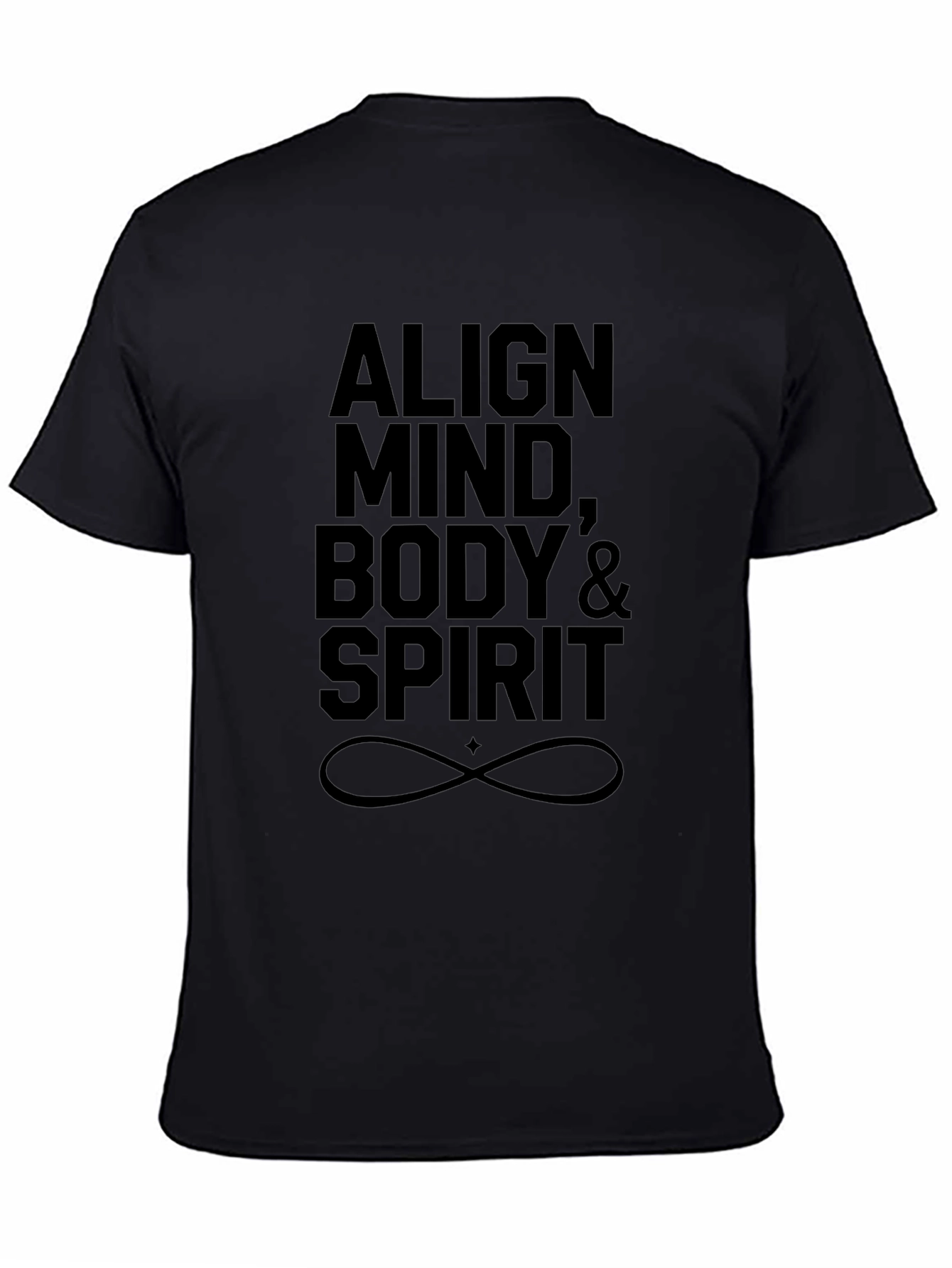 Align Mind Body & Spirit Black Graphic T-Shirt