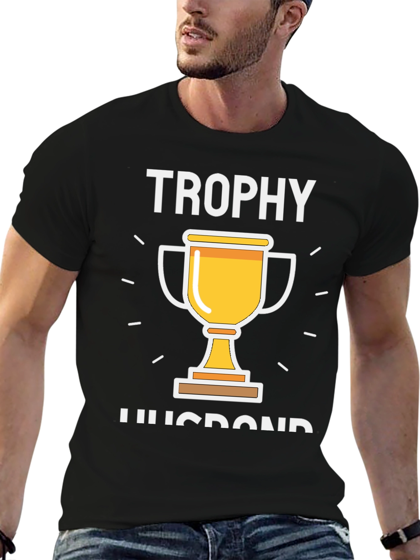 Trophy Husband Graphic Tee - Black Cotton T-Shirt