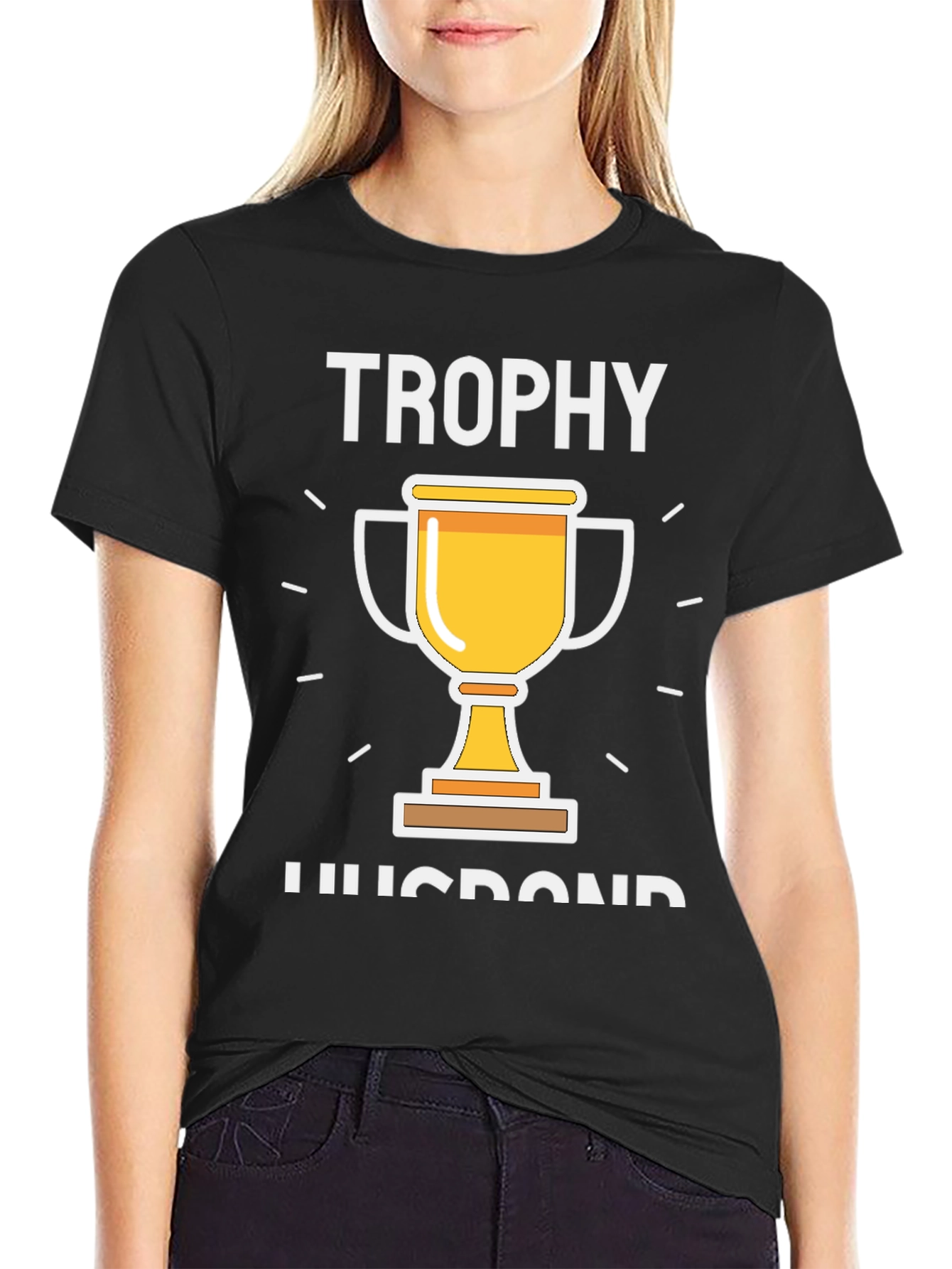 Trophy Husband Graphic Tee - Black Cotton T-Shirt