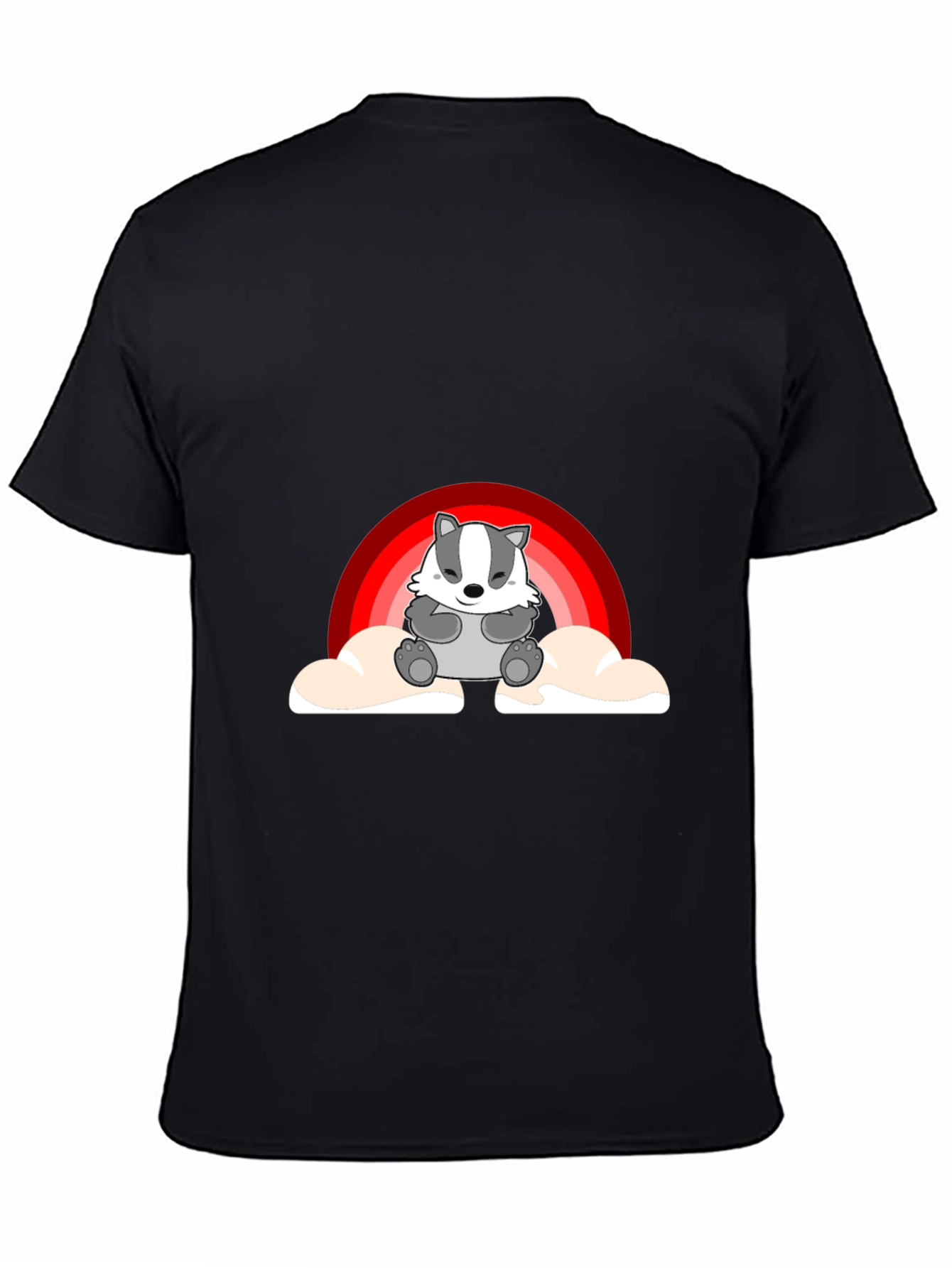 Cute Badger Rainbow Cloud Graphic T-Shirt