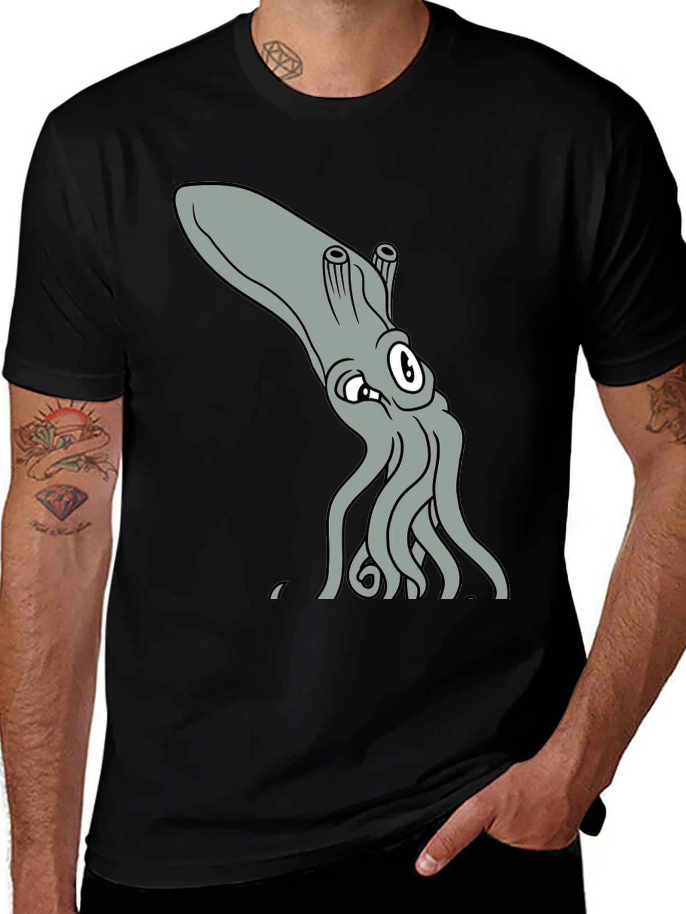 Cartoon Squid T-Shirt - Kraken Tee