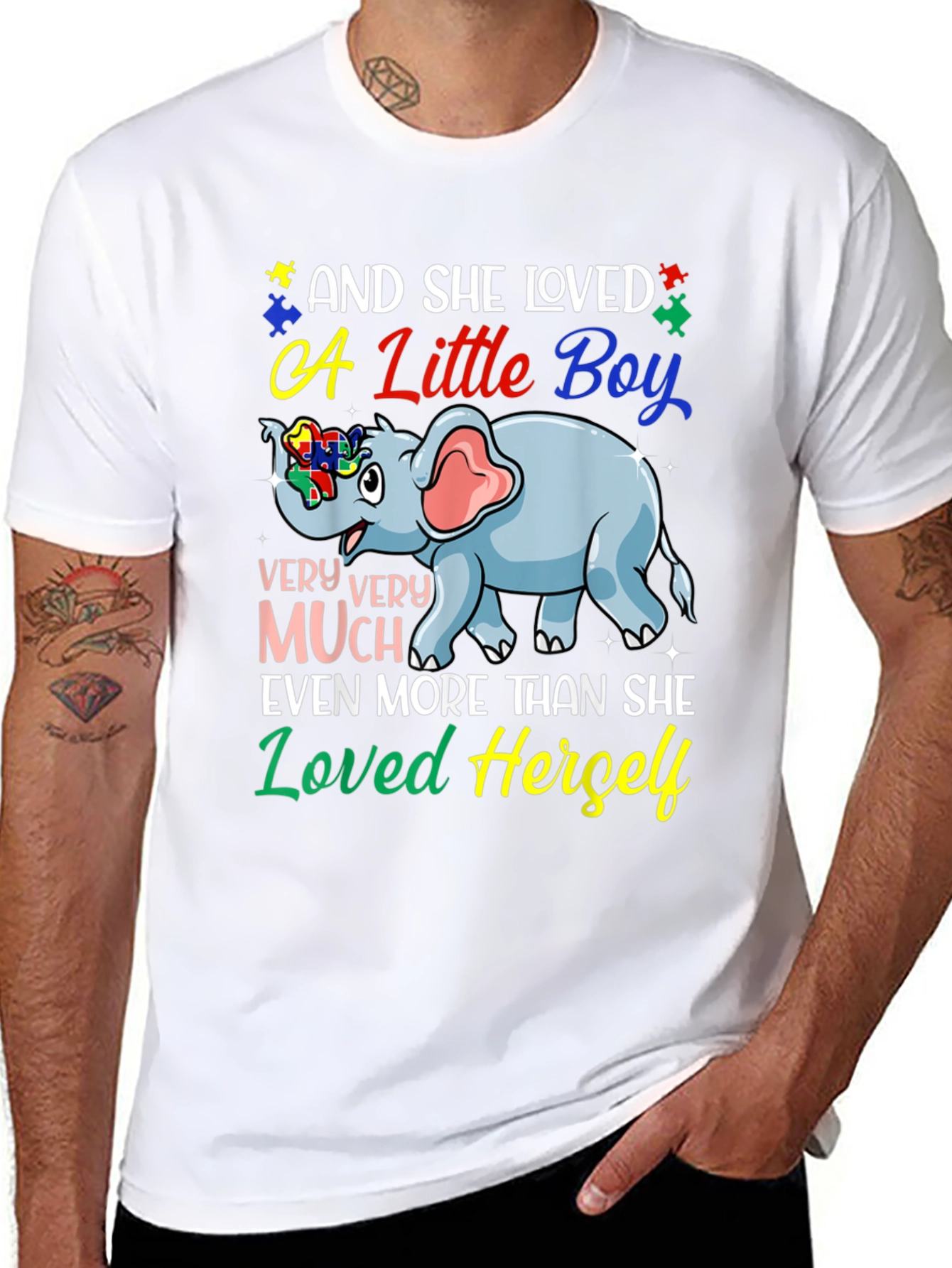 Autism Awareness Elephant Lover T-Shirt - Little Boy Design