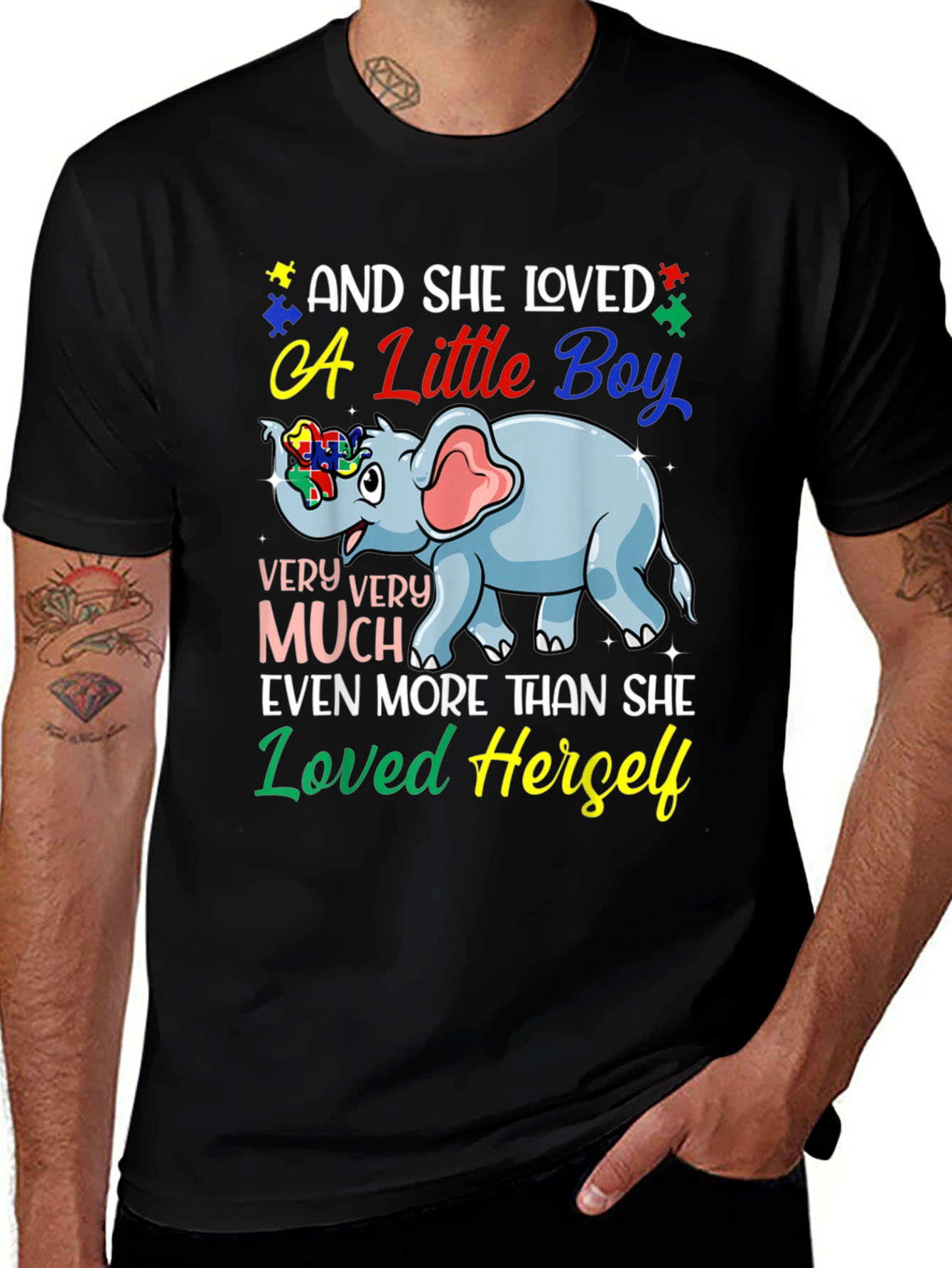 Autism Awareness Elephant Lover T-Shirt - Little Boy Design
