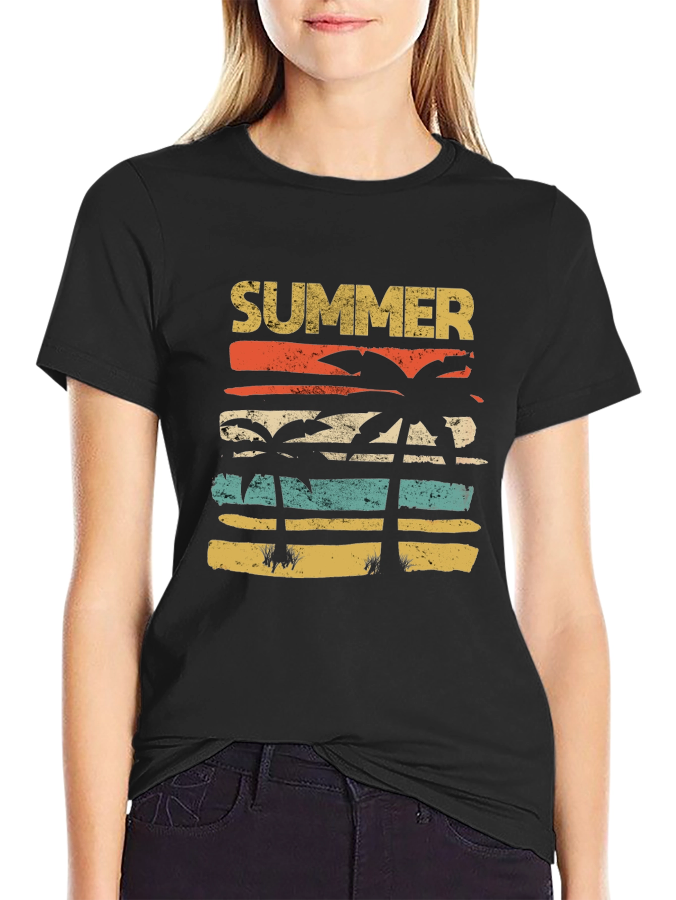 Retro Summer Palm Tee - Vacation Ready!
