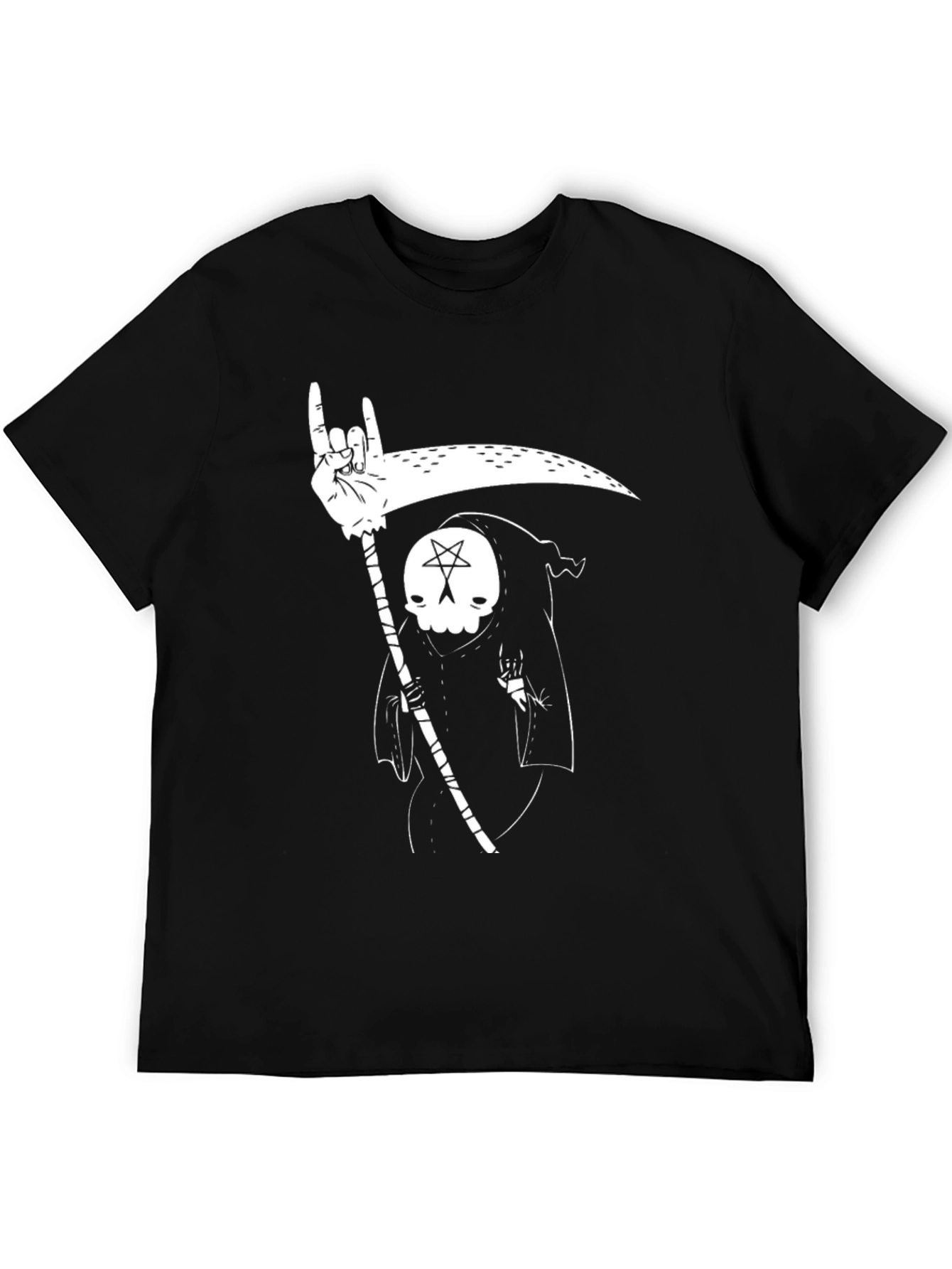 Grim Reaper Graphic Tee - Heavy Metal Death Design
