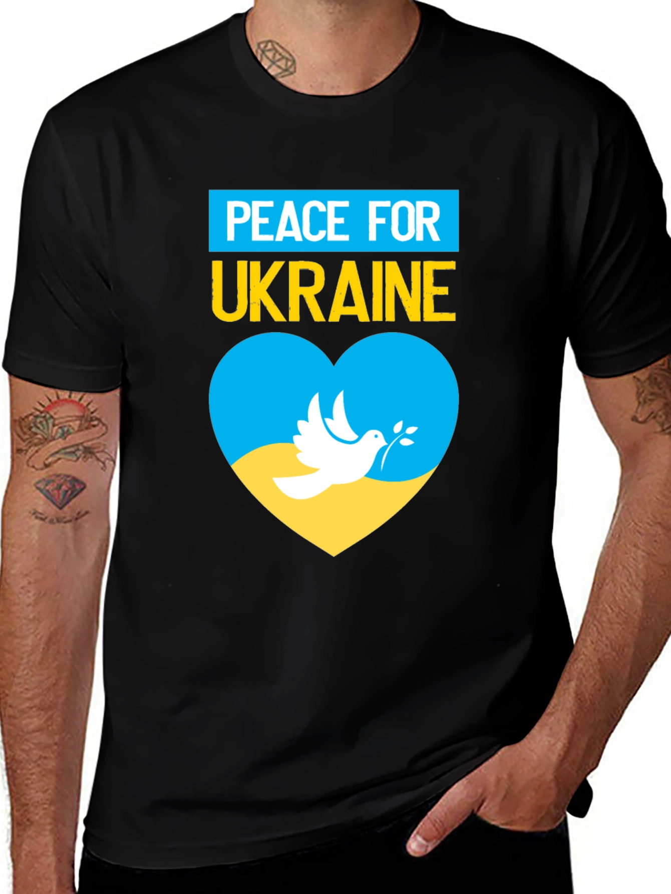 Peace for Ukraine T-Shirt Dove Heart