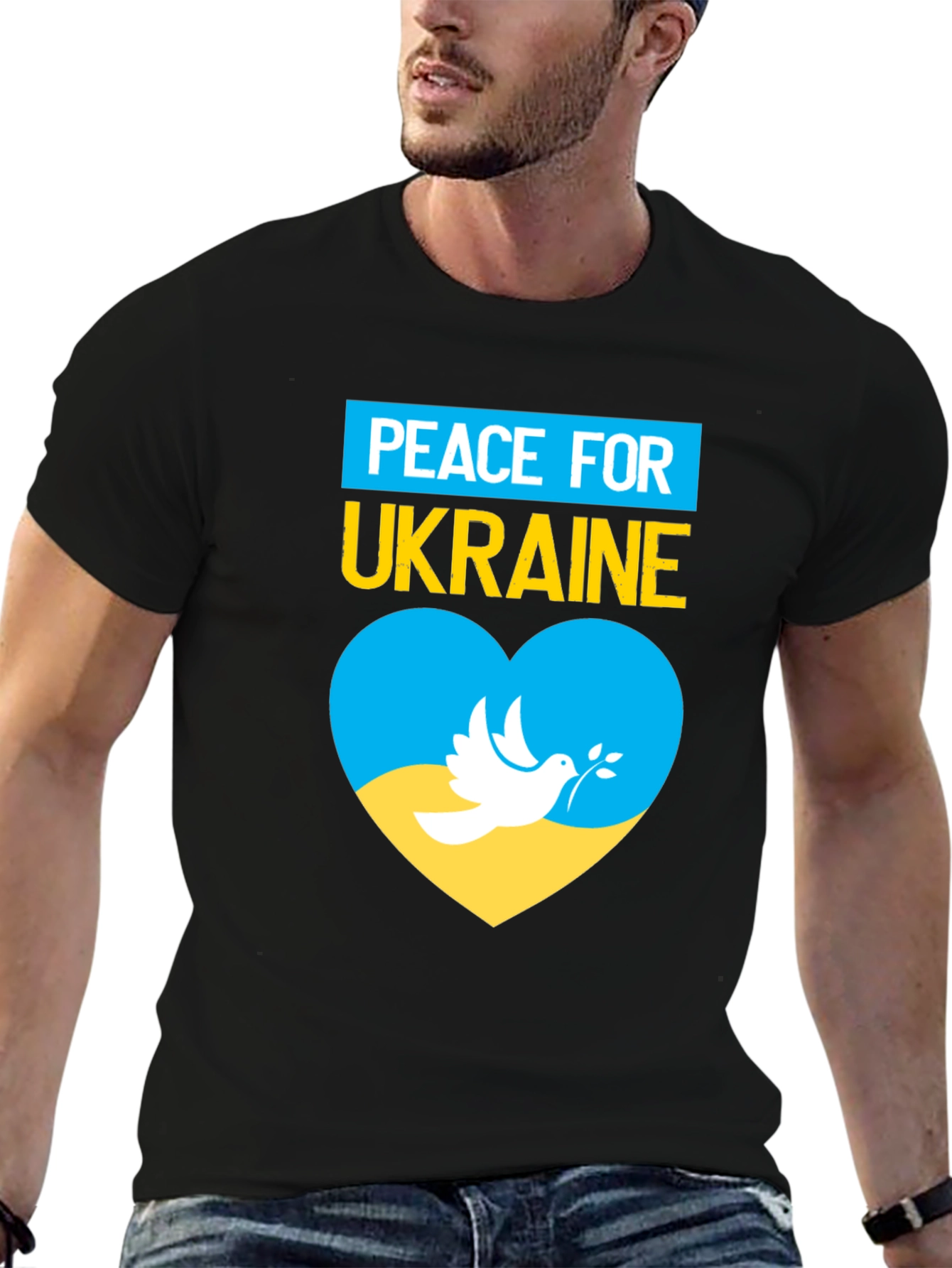 Peace for Ukraine T-Shirt Dove Heart