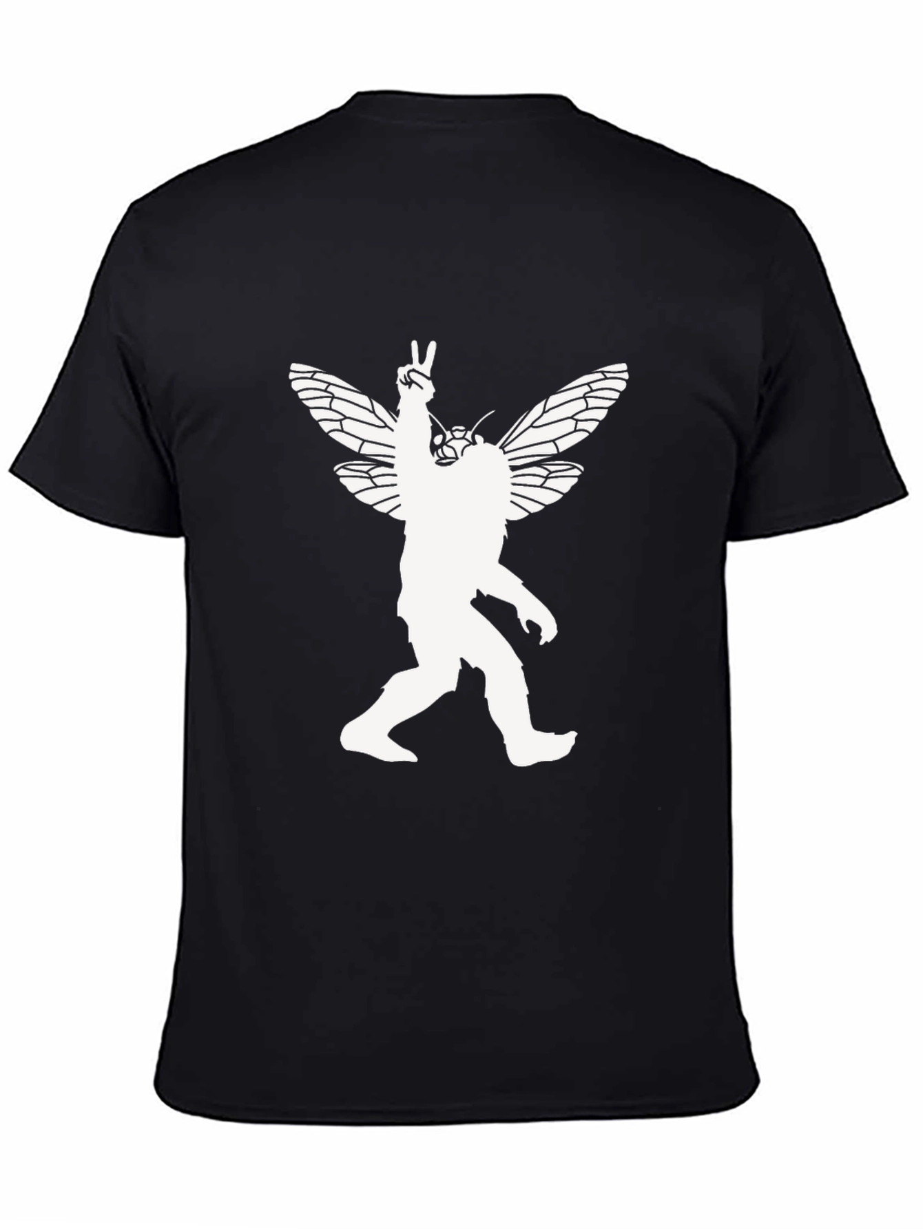 Cicada Bigfoot Peace Sign T-Shirt