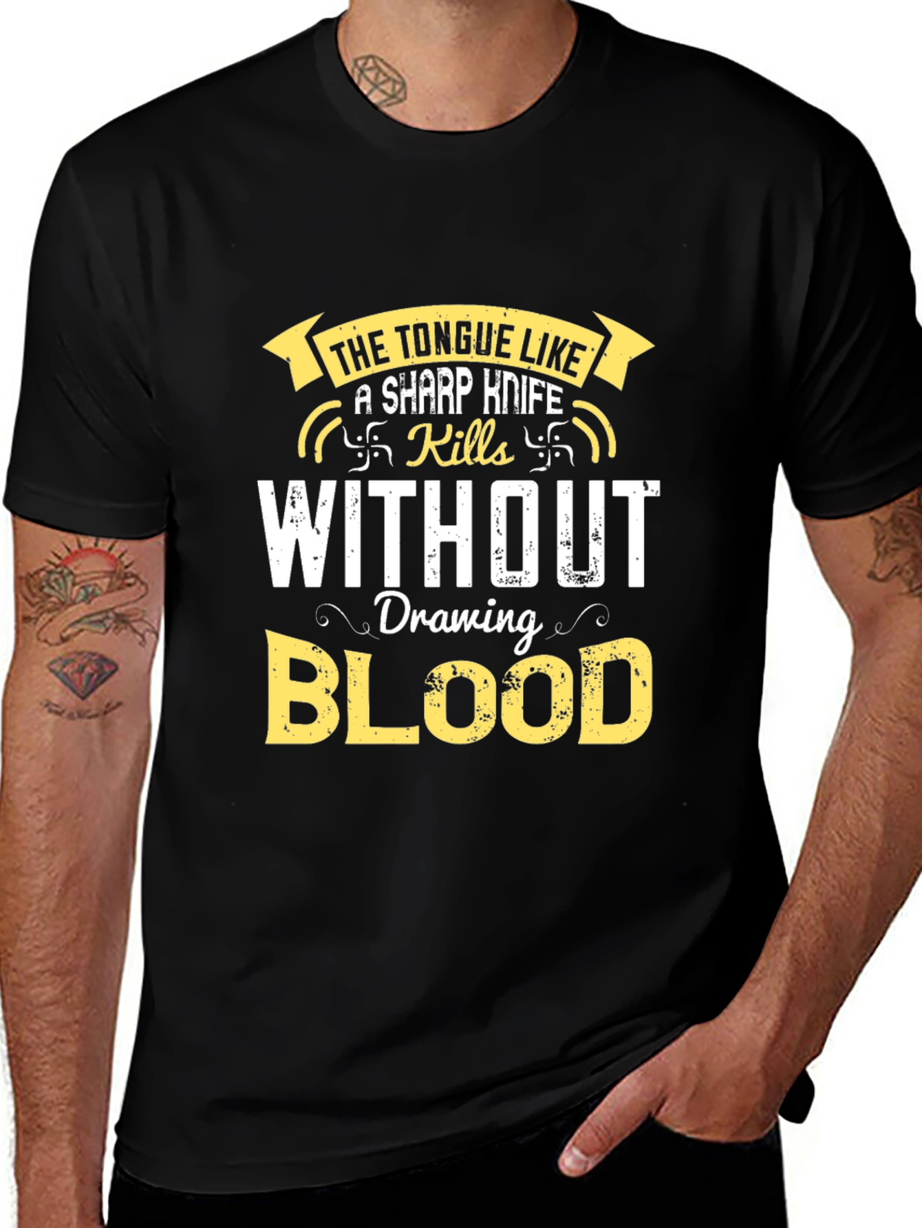 The Tongue T-Shirt - Sharp Wit Kills Without Blood
