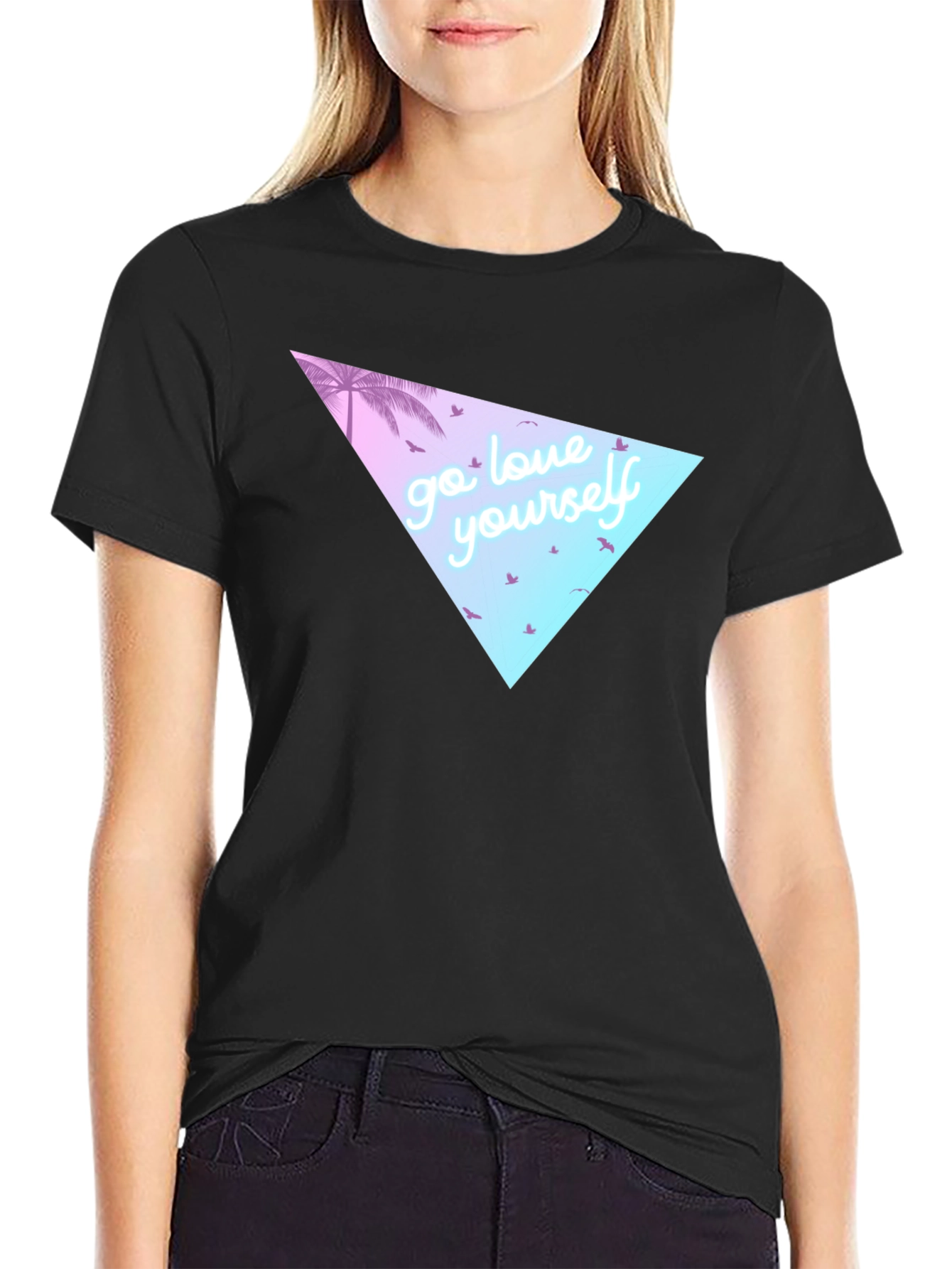 Go Love Yourself Black Graphic Tee