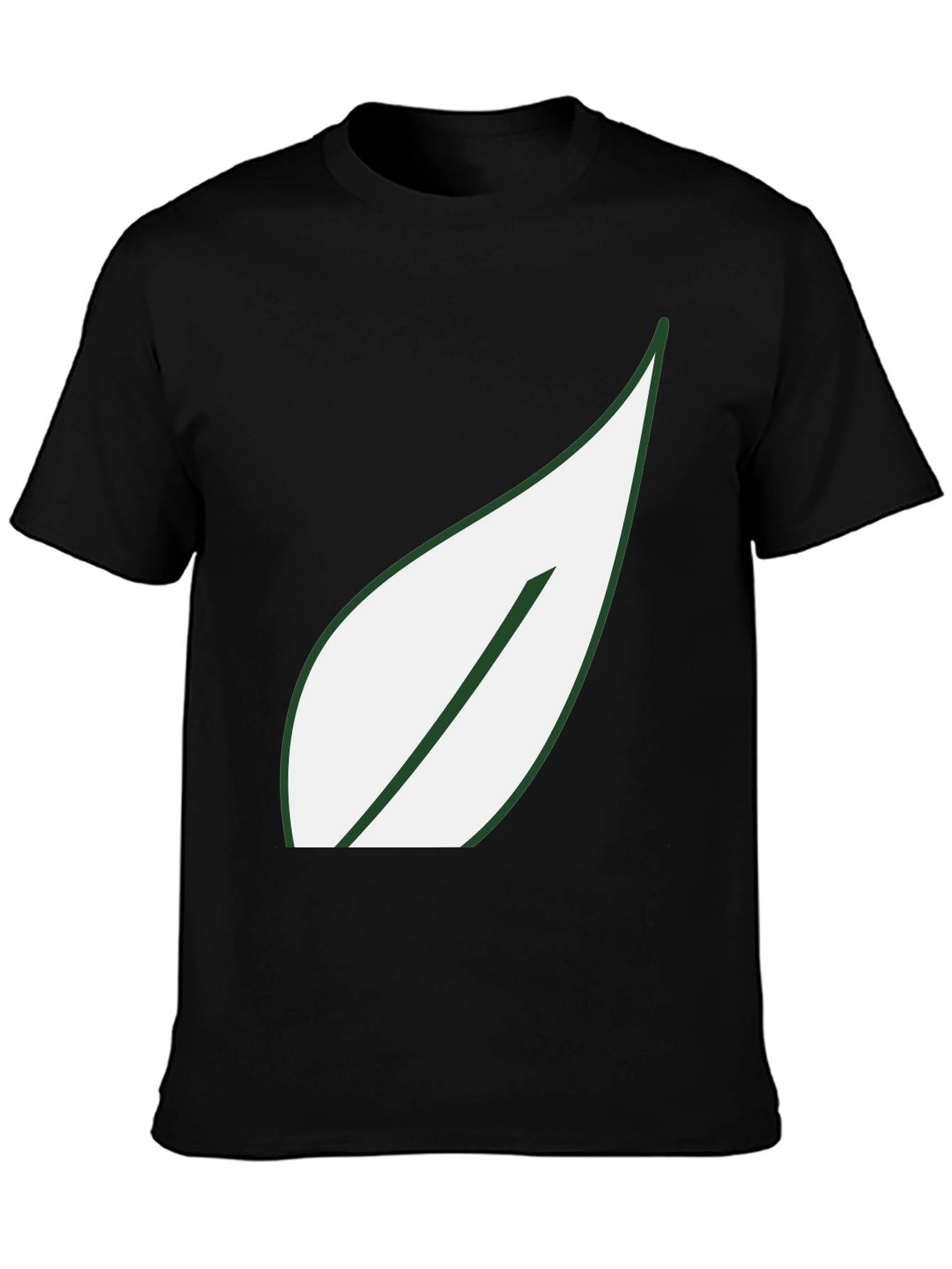 Leaf Graphic T-Shirt - Casual Black Tee