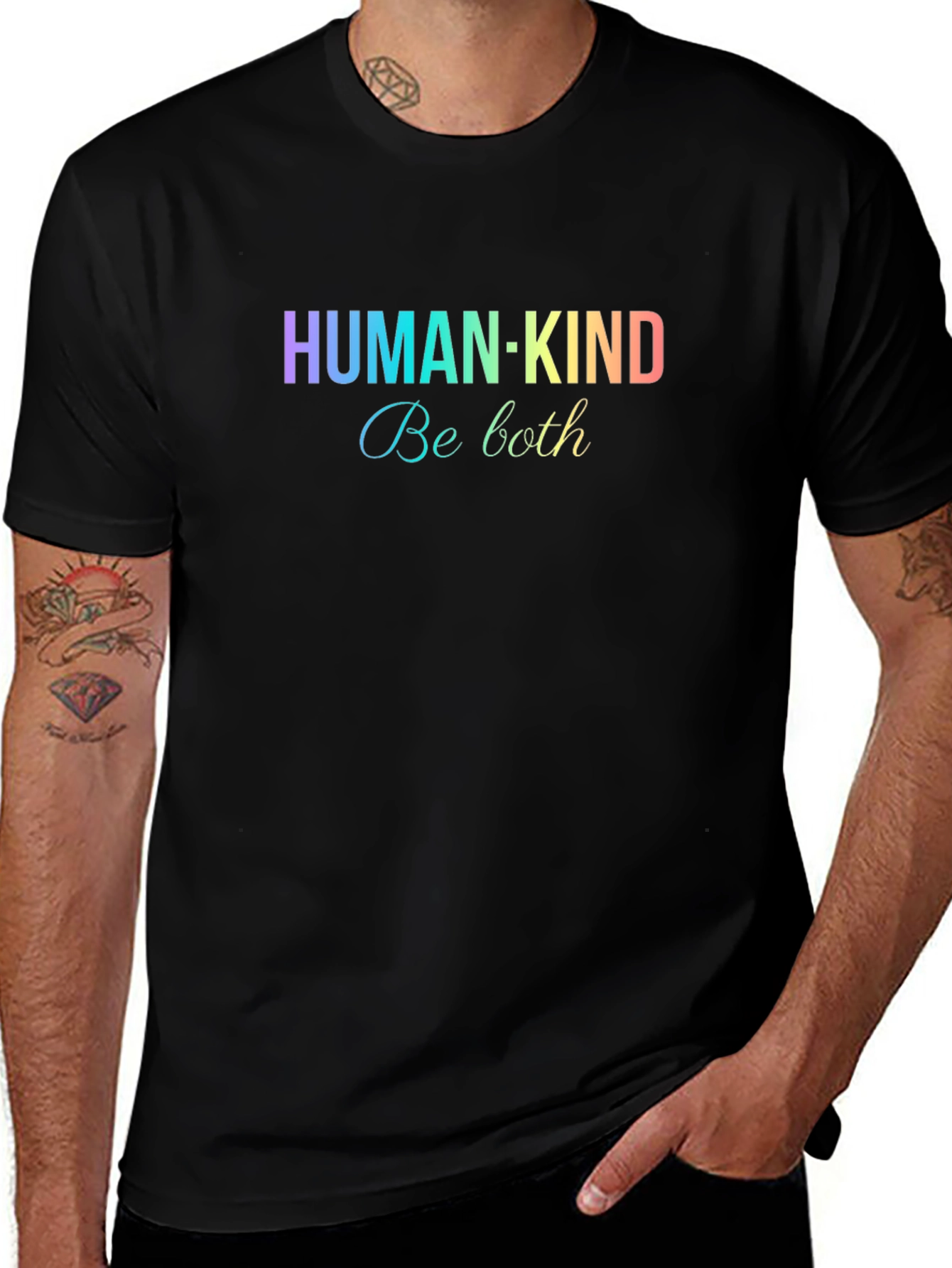 Human-Kind Be Both Black T-Shirt