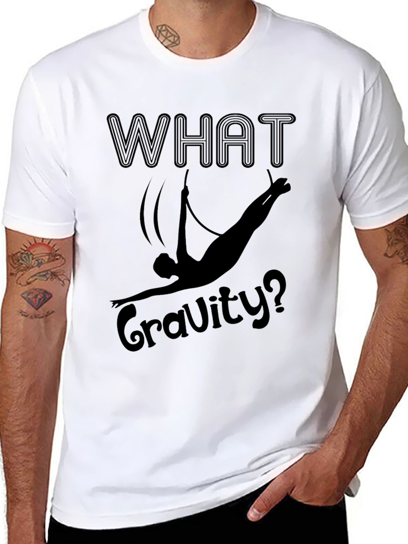 What Gravity? T-Shirt - Aerial Acrobat Black Tee