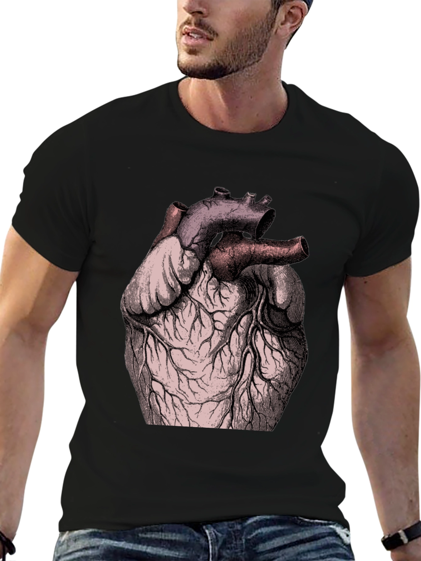 Anatomical Heart Graphic Tee - Black