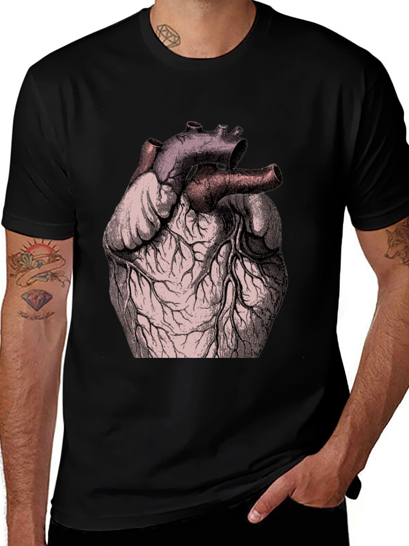 Anatomical Heart Graphic Tee - Black