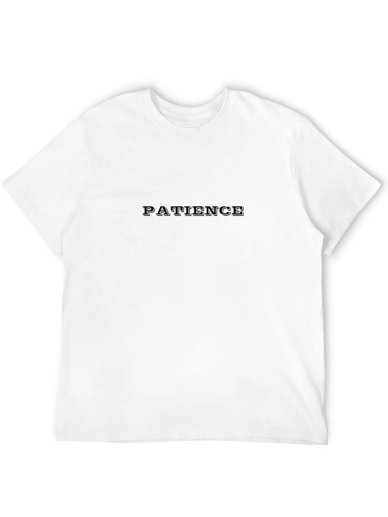Mens Black Patience Crewneck T-Shirt
