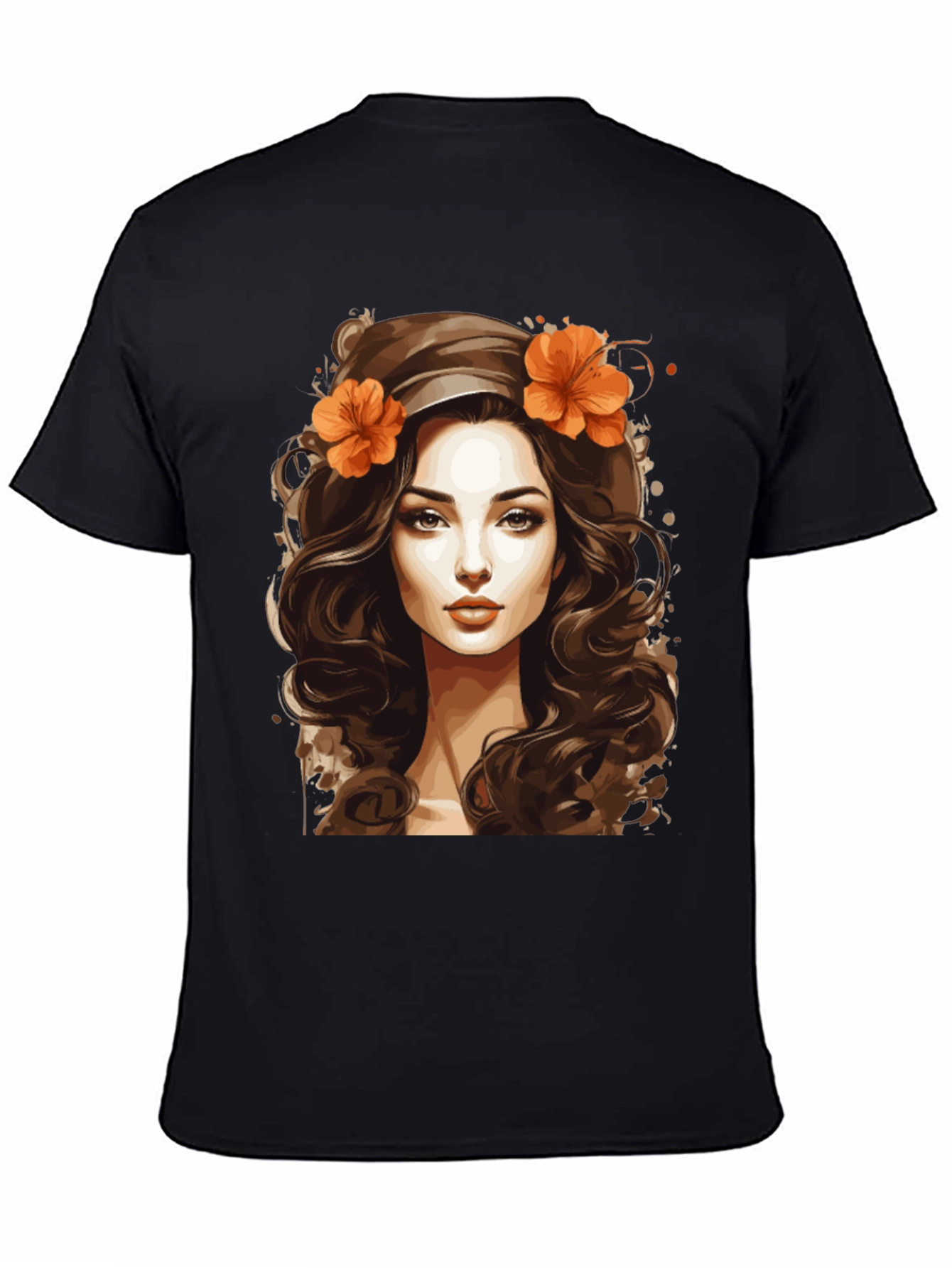 Boho Beauty Graphic Tee - Artistic Woman Portrait
