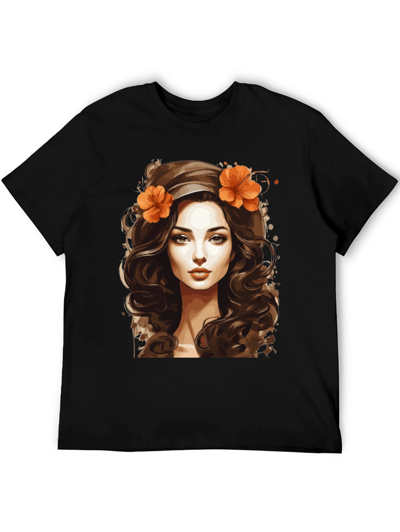 Boho Beauty Graphic Tee - Artistic Woman Portrait